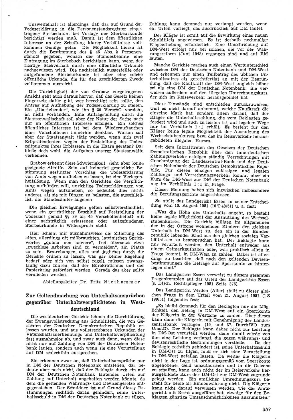 Neue Justiz (NJ), Zeitschrift für Recht und Rechtswissenschaft [Deutsche Demokratische Republik (DDR)], 5. Jahrgang 1951, Seite 557 (NJ DDR 1951, S. 557)