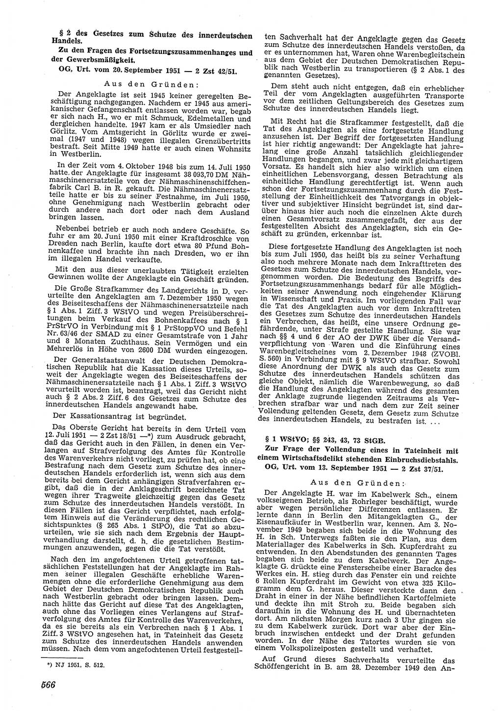 Neue Justiz (NJ), Zeitschrift für Recht und Rechtswissenschaft [Deutsche Demokratische Republik (DDR)], 5. Jahrgang 1951, Seite 566 (NJ DDR 1951, S. 566)