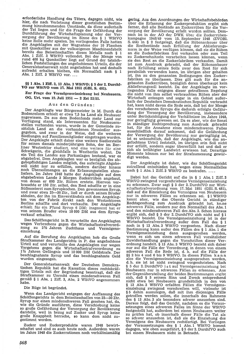 Neue Justiz (NJ), Zeitschrift für Recht und Rechtswissenschaft [Deutsche Demokratische Republik (DDR)], 5. Jahrgang 1951, Seite 568 (NJ DDR 1951, S. 568)