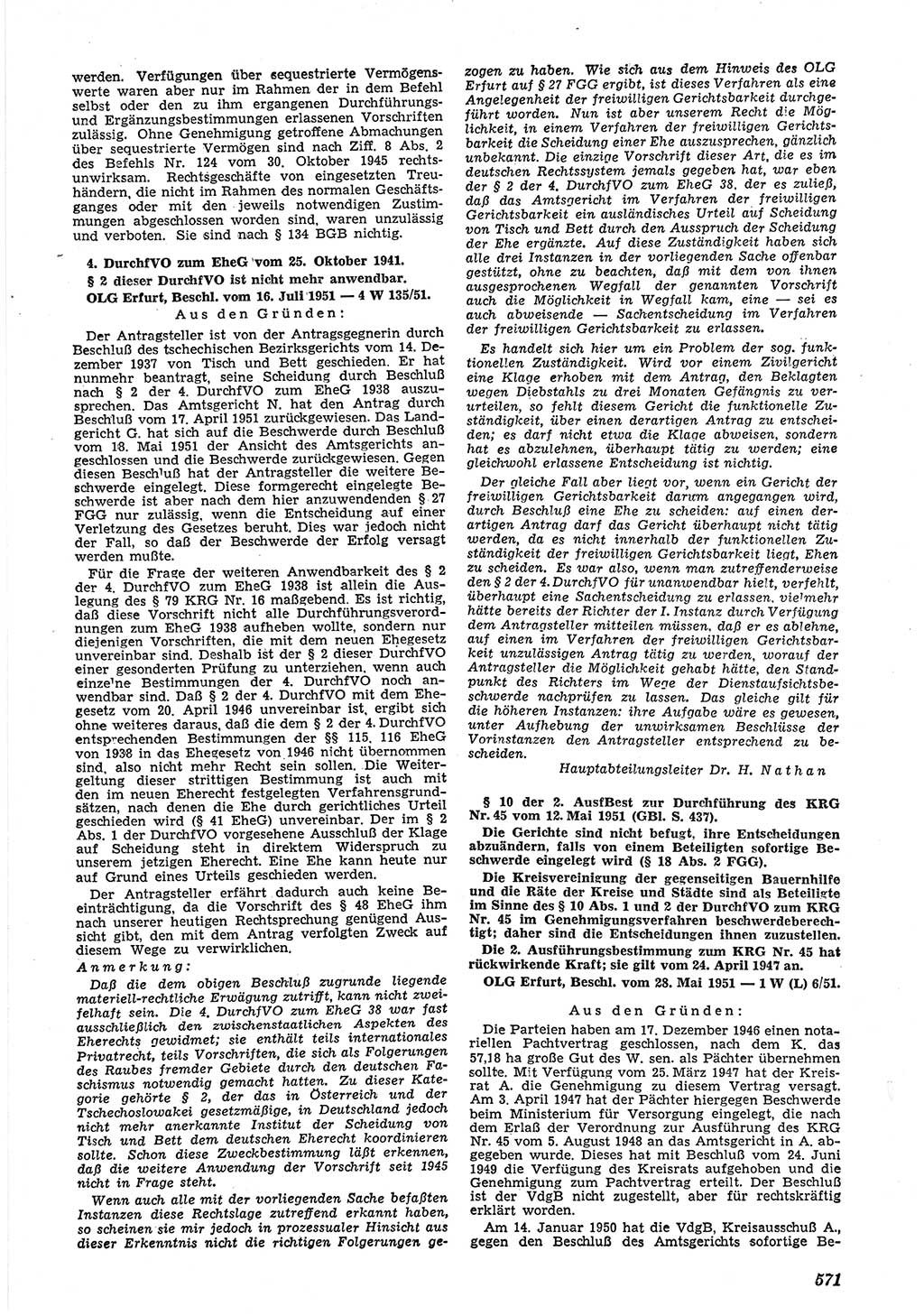 Neue Justiz (NJ), Zeitschrift für Recht und Rechtswissenschaft [Deutsche Demokratische Republik (DDR)], 5. Jahrgang 1951, Seite 571 (NJ DDR 1951, S. 571)