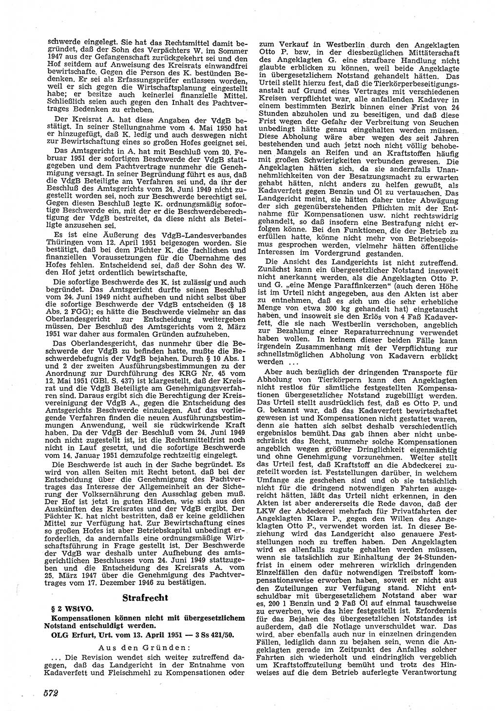 Neue Justiz (NJ), Zeitschrift für Recht und Rechtswissenschaft [Deutsche Demokratische Republik (DDR)], 5. Jahrgang 1951, Seite 572 (NJ DDR 1951, S. 572)