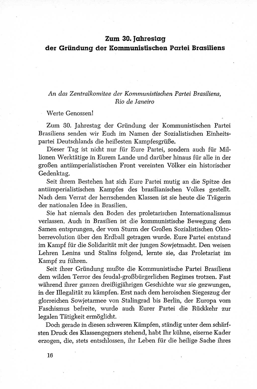 Dokumente der Sozialistischen Einheitspartei Deutschlands (SED) [Deutsche Demokratische Republik (DDR)] 1952-1953, Seite 16 (Dok. SED DDR 1952-1953, S. 16)