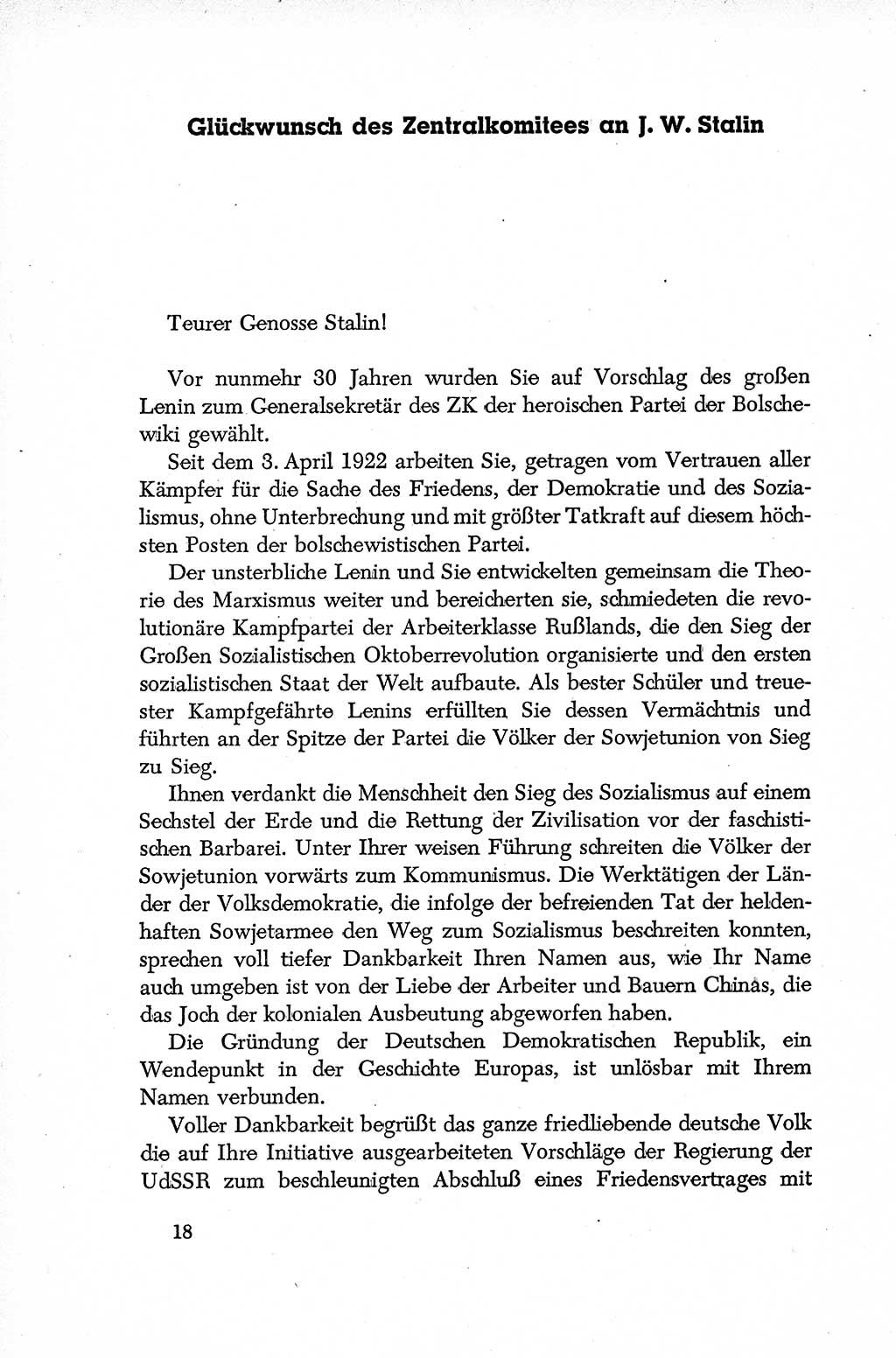 Dokumente der Sozialistischen Einheitspartei Deutschlands (SED) [Deutsche Demokratische Republik (DDR)] 1952-1953, Seite 18 (Dok. SED DDR 1952-1953, S. 18)