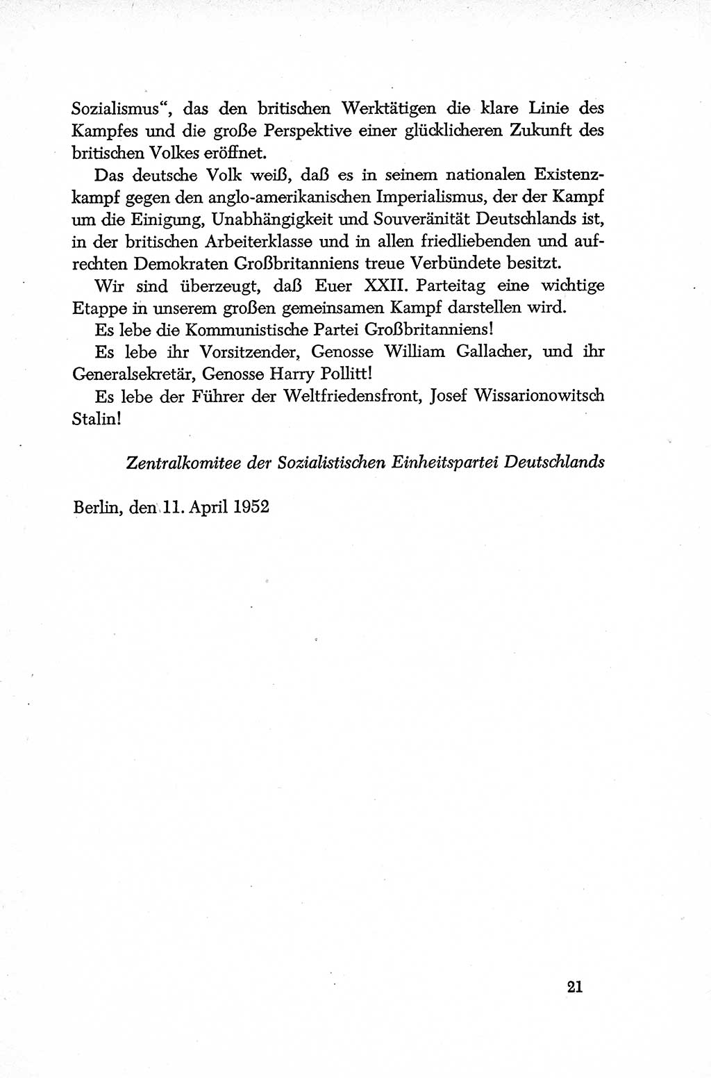 Dokumente der Sozialistischen Einheitspartei Deutschlands (SED) [Deutsche Demokratische Republik (DDR)] 1952-1953, Seite 21 (Dok. SED DDR 1952-1953, S. 21)