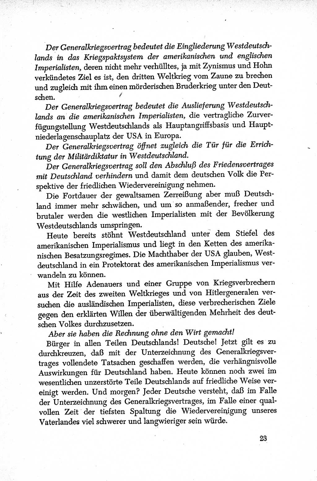 Dokumente der Sozialistischen Einheitspartei Deutschlands (SED) [Deutsche Demokratische Republik (DDR)] 1952-1953, Seite 23 (Dok. SED DDR 1952-1953, S. 23)