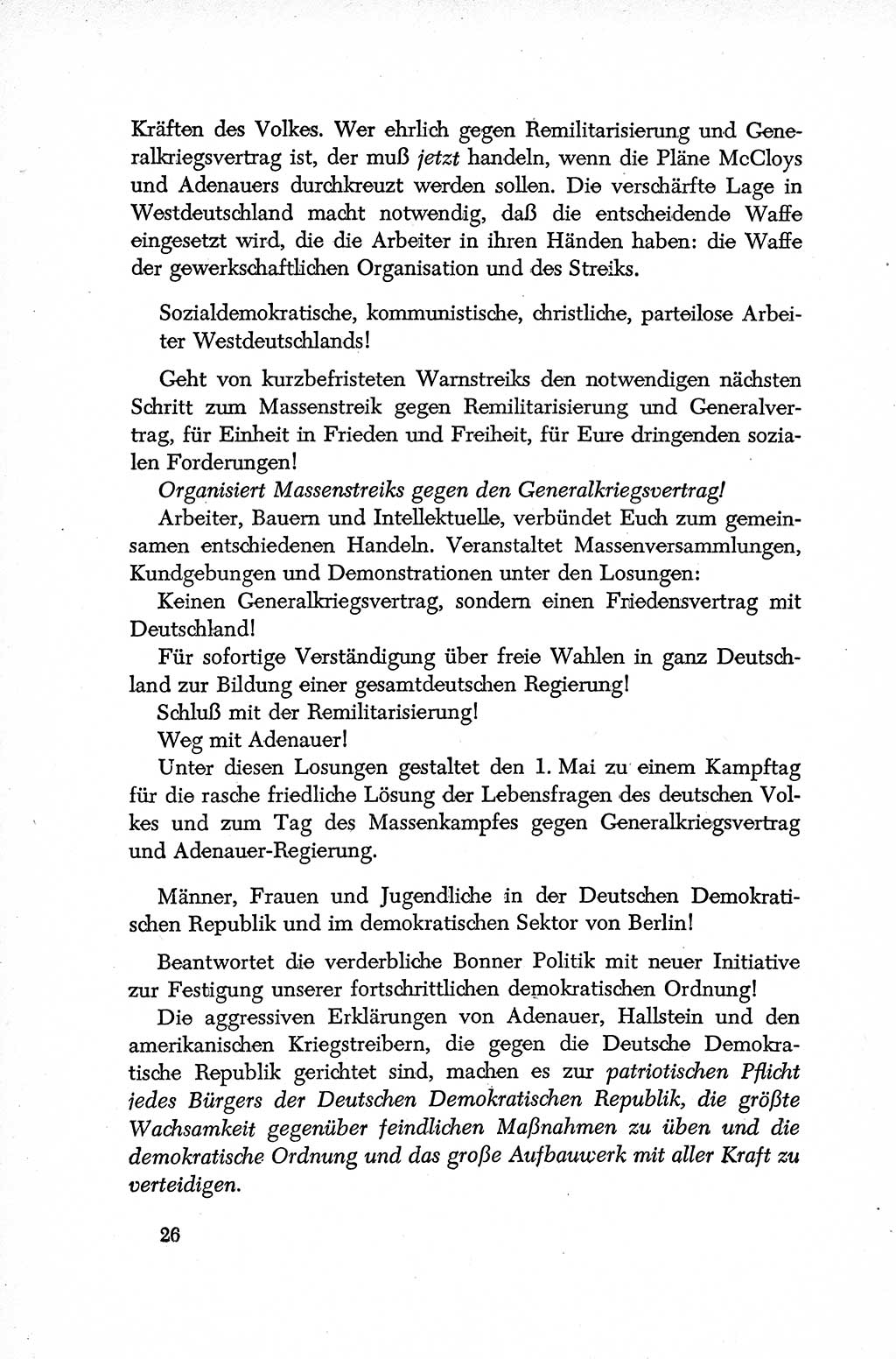 Dokumente der Sozialistischen Einheitspartei Deutschlands (SED) [Deutsche Demokratische Republik (DDR)] 1952-1953, Seite 26 (Dok. SED DDR 1952-1953, S. 26)