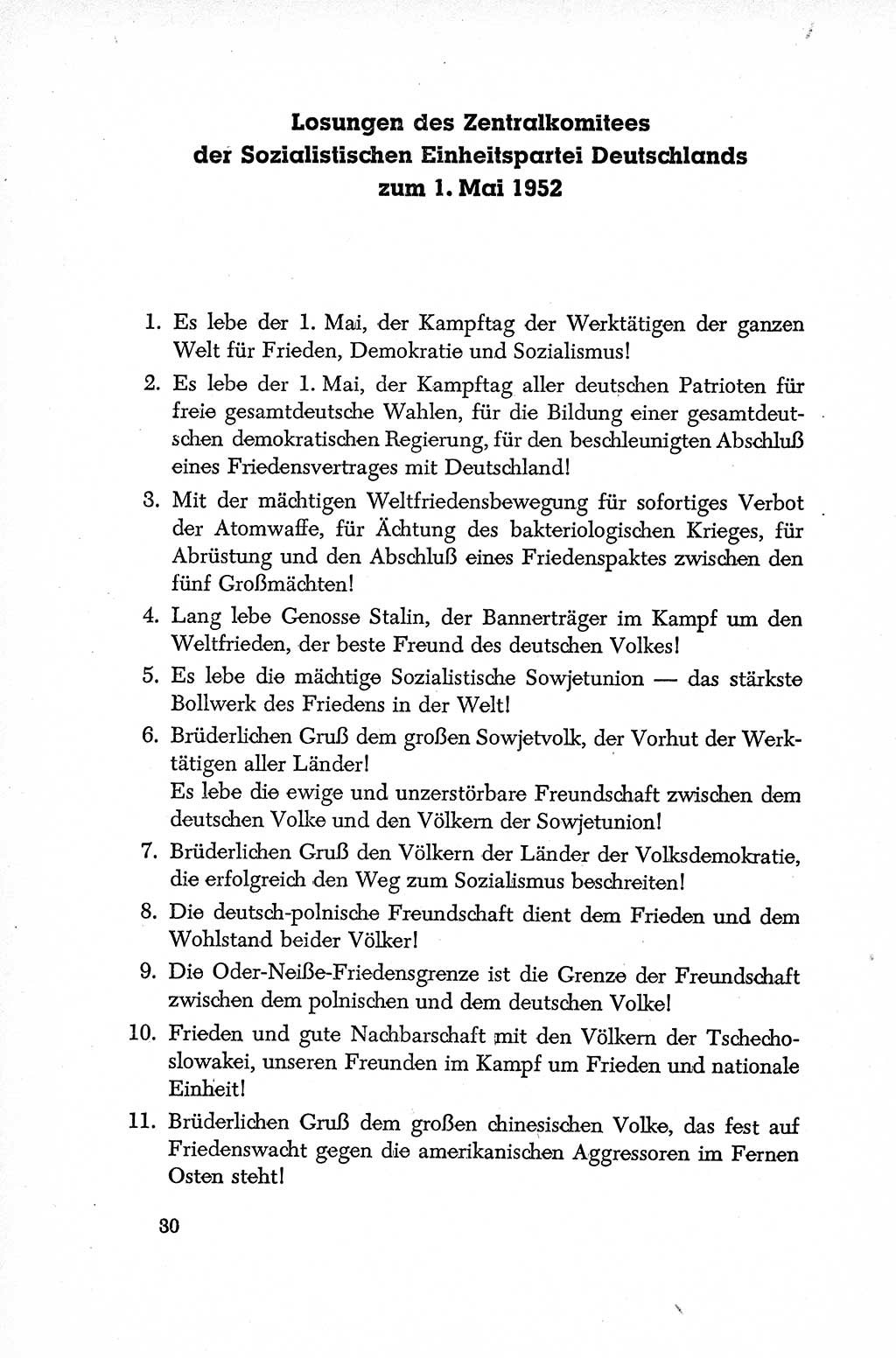 Dokumente der Sozialistischen Einheitspartei Deutschlands (SED) [Deutsche Demokratische Republik (DDR)] 1952-1953, Seite 30 (Dok. SED DDR 1952-1953, S. 30)
