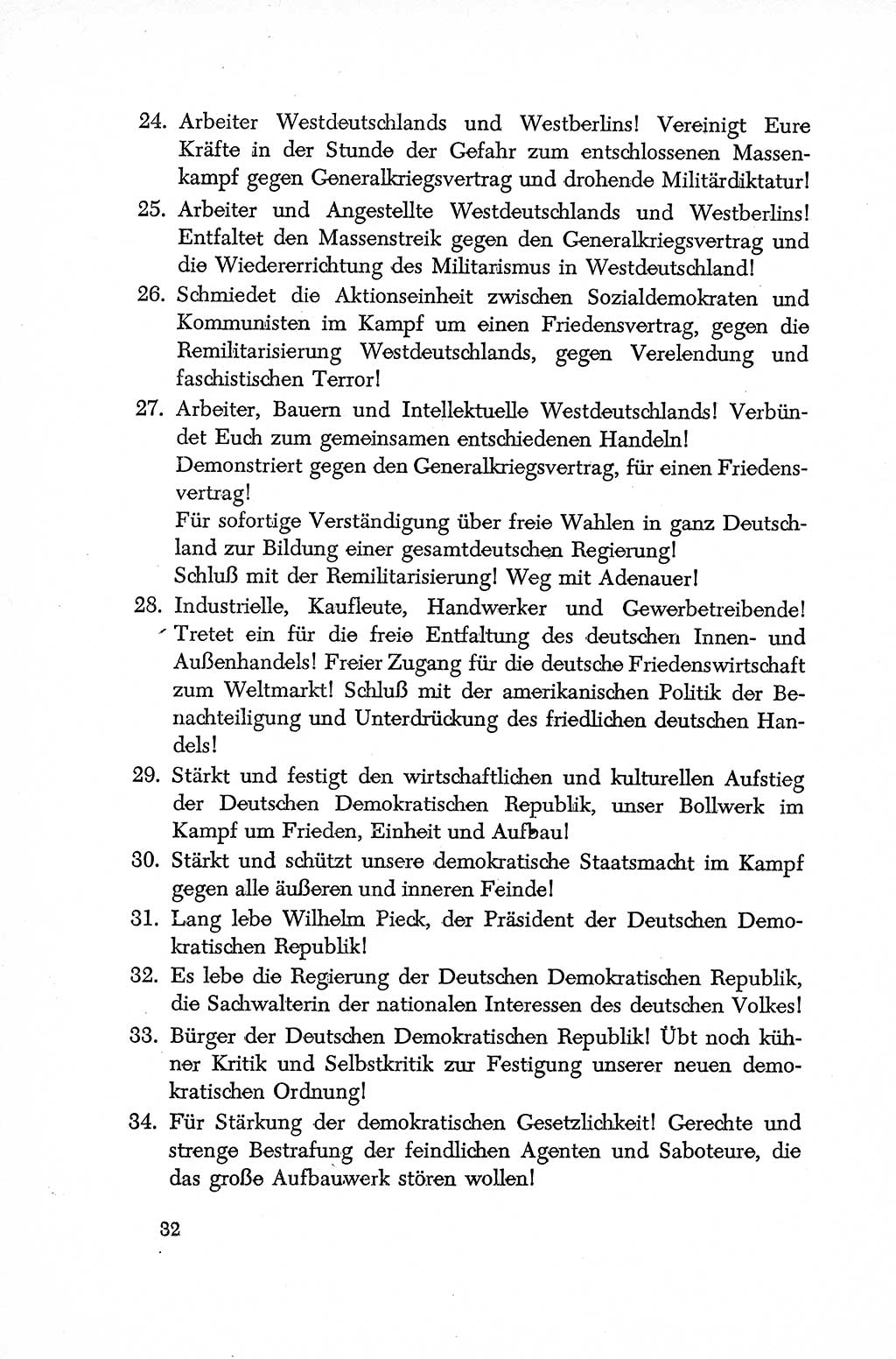 Dokumente der Sozialistischen Einheitspartei Deutschlands (SED) [Deutsche Demokratische Republik (DDR)] 1952-1953, Seite 32 (Dok. SED DDR 1952-1953, S. 32)