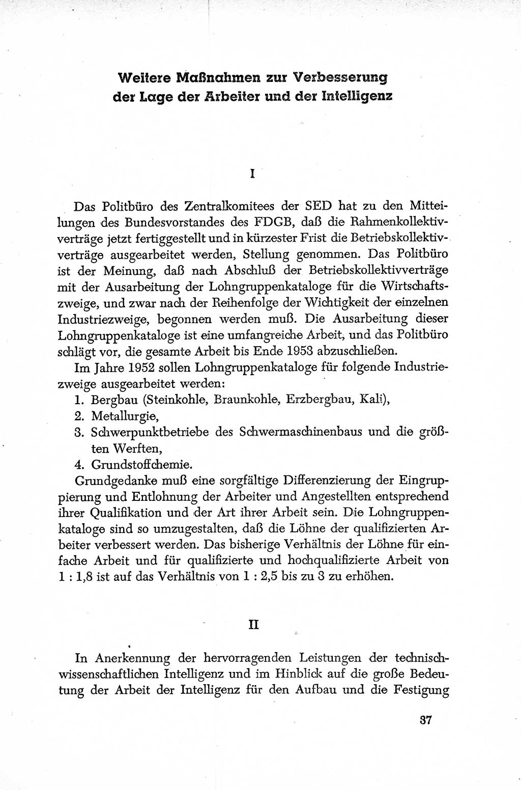 Dokumente der Sozialistischen Einheitspartei Deutschlands (SED) [Deutsche Demokratische Republik (DDR)] 1952-1953, Seite 37 (Dok. SED DDR 1952-1953, S. 37)