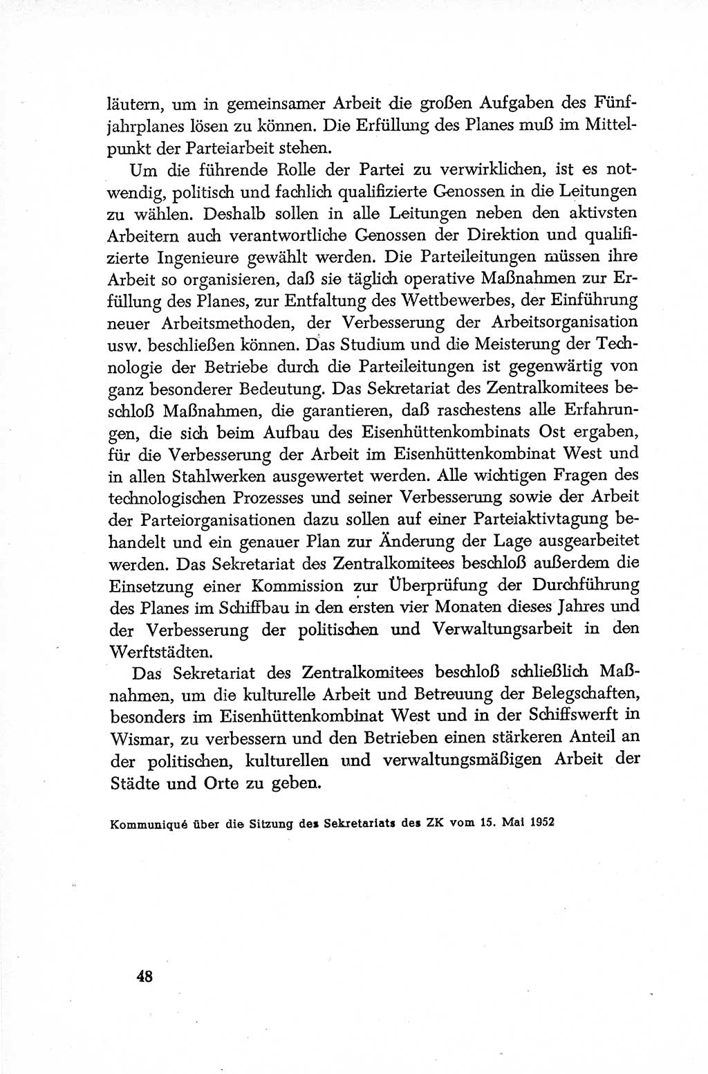 Dokumente der Sozialistischen Einheitspartei Deutschlands (SED) [Deutsche Demokratische Republik (DDR)] 1952-1953, Seite 48 (Dok. SED DDR 1952-1953, S. 48)