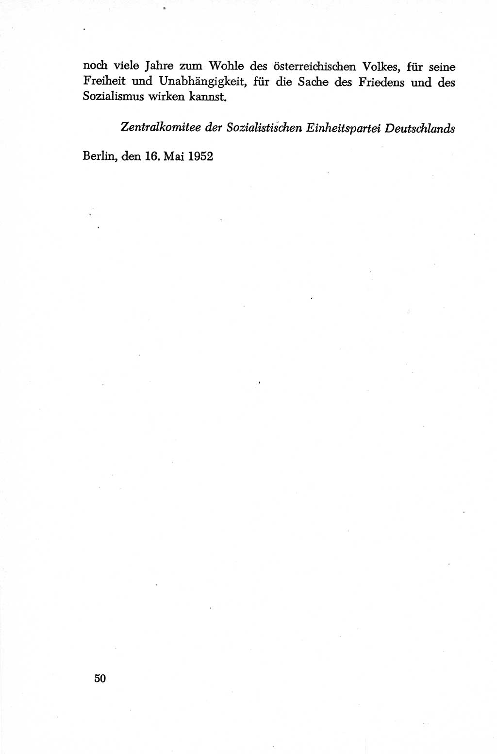 Dokumente der Sozialistischen Einheitspartei Deutschlands (SED) [Deutsche Demokratische Republik (DDR)] 1952-1953, Seite 50 (Dok. SED DDR 1952-1953, S. 50)