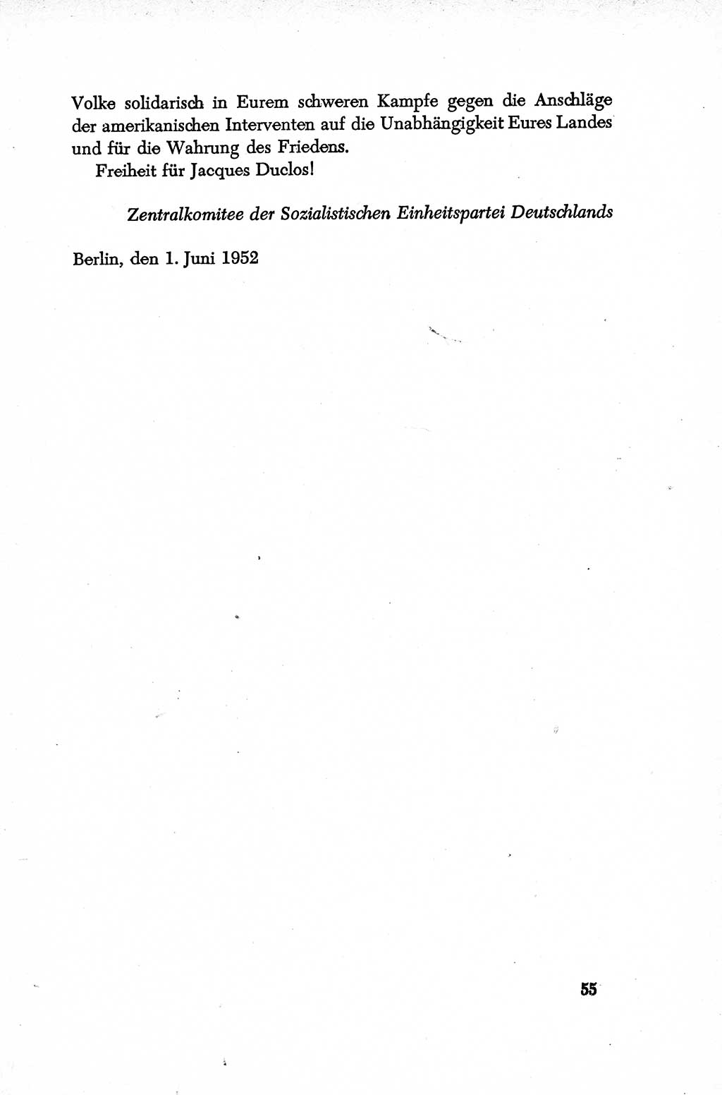 Dokumente der Sozialistischen Einheitspartei Deutschlands (SED) [Deutsche Demokratische Republik (DDR)] 1952-1953, Seite 55 (Dok. SED DDR 1952-1953, S. 55)
