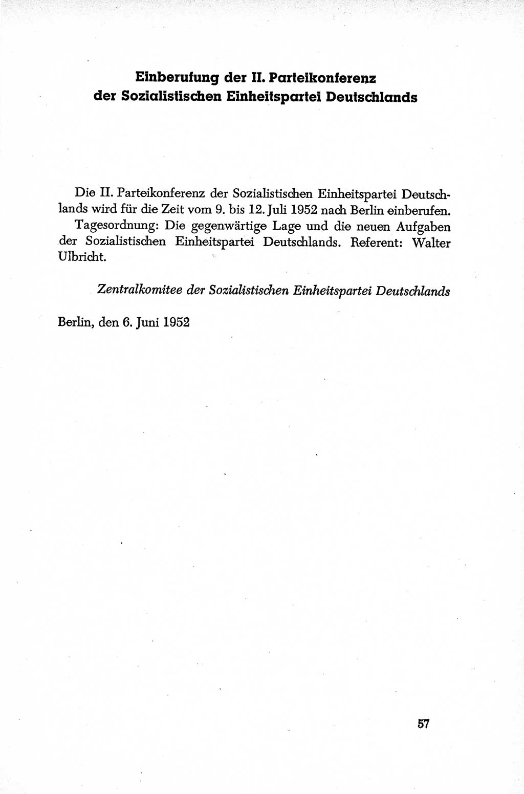 Dokumente der Sozialistischen Einheitspartei Deutschlands (SED) [Deutsche Demokratische Republik (DDR)] 1952-1953, Seite 57 (Dok. SED DDR 1952-1953, S. 57)