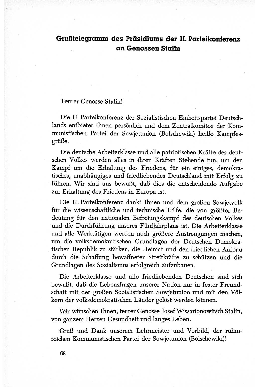 Dokumente der Sozialistischen Einheitspartei Deutschlands (SED) [Deutsche Demokratische Republik (DDR)] 1952-1953, Seite 68 (Dok. SED DDR 1952-1953, S. 68)