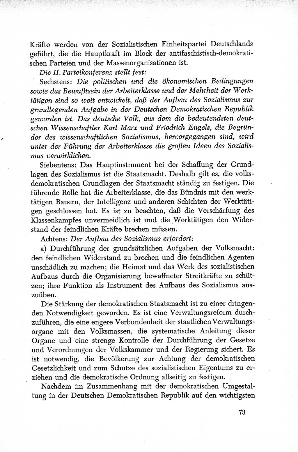 Dokumente der Sozialistischen Einheitspartei Deutschlands (SED) [Deutsche Demokratische Republik (DDR)] 1952-1953, Seite 73 (Dok. SED DDR 1952-1953, S. 73)