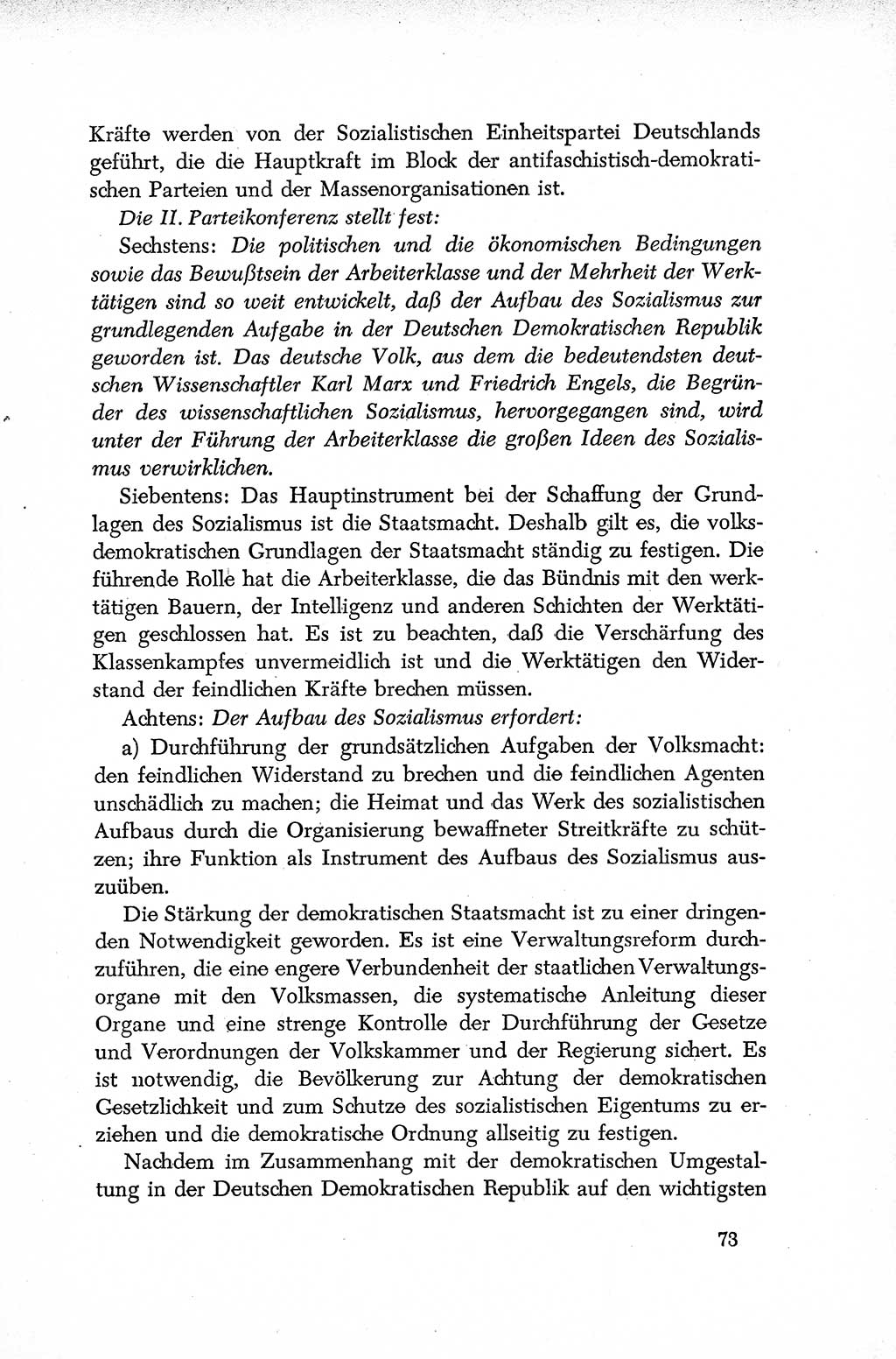 Dokumente der Sozialistischen Einheitspartei Deutschlands (SED) [Deutsche Demokratische Republik (DDR)] 1952-1953, Seite 73 (Dok. SED DDR 1952-1953, S. 73)