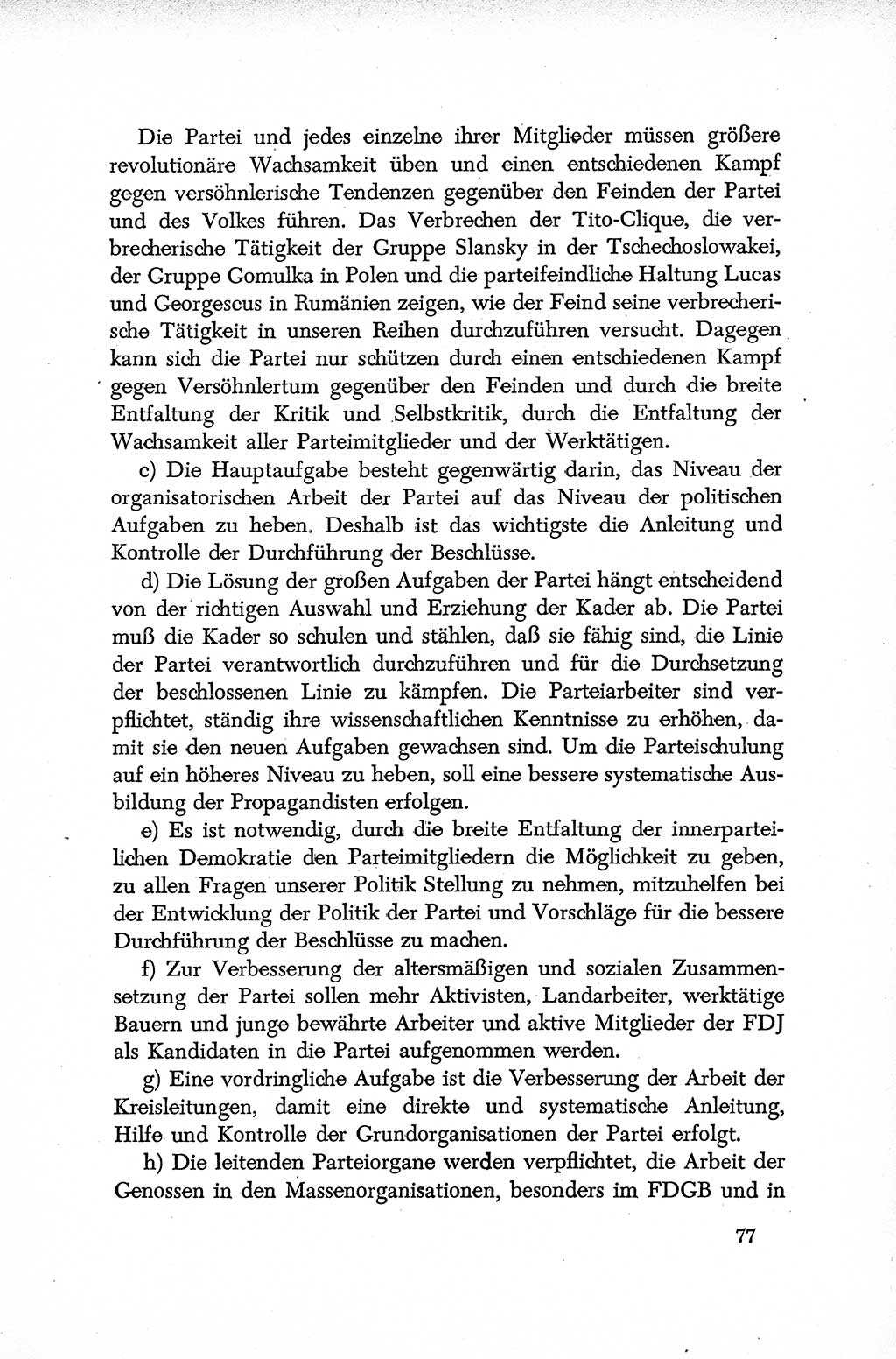 Dokumente der Sozialistischen Einheitspartei Deutschlands (SED) [Deutsche Demokratische Republik (DDR)] 1952-1953, Seite 77 (Dok. SED DDR 1952-1953, S. 77)