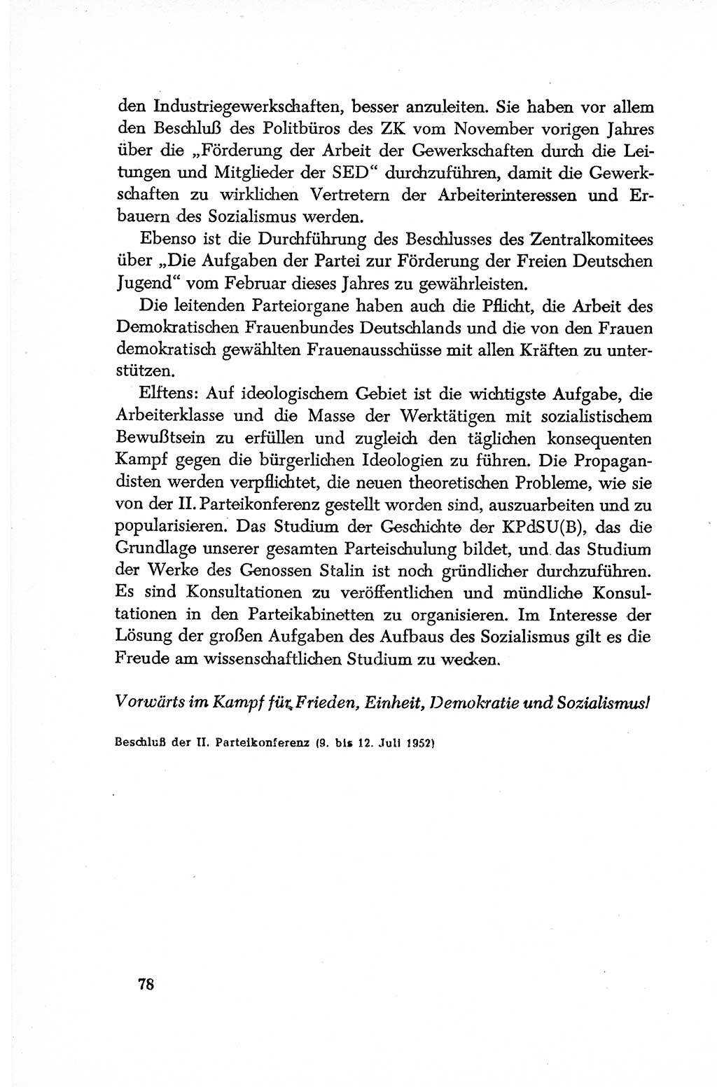 Dokumente der Sozialistischen Einheitspartei Deutschlands (SED) [Deutsche Demokratische Republik (DDR)] 1952-1953, Seite 78 (Dok. SED DDR 1952-1953, S. 78)