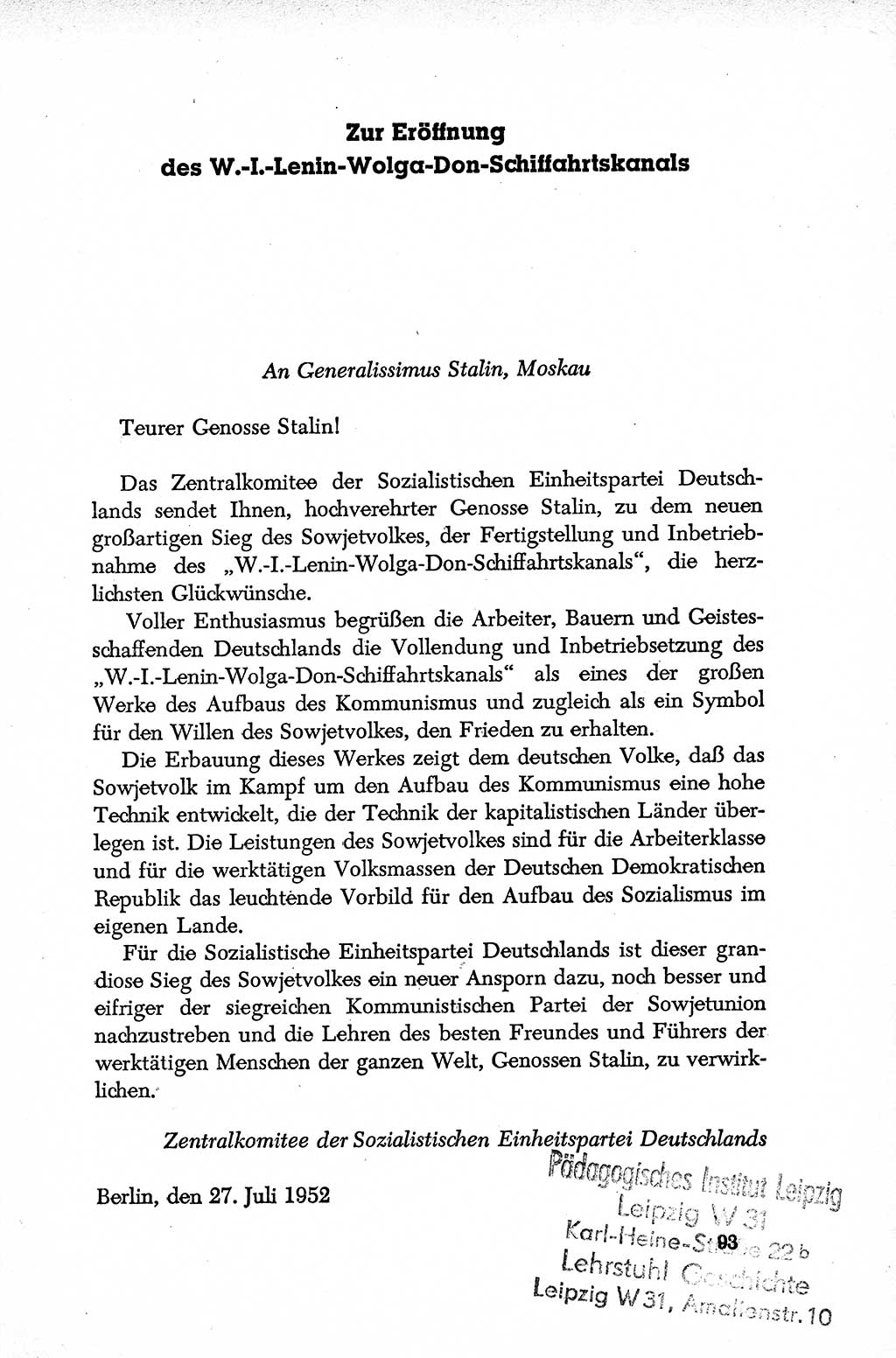 Dokumente der Sozialistischen Einheitspartei Deutschlands (SED) [Deutsche Demokratische Republik (DDR)] 1952-1953, Seite 93 (Dok. SED DDR 1952-1953, S. 93)