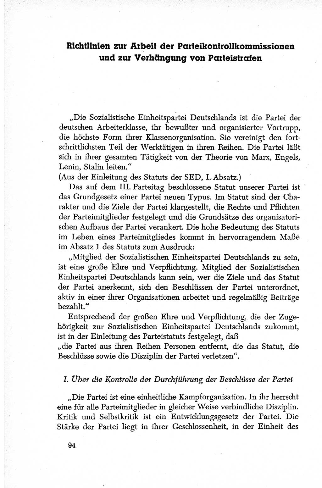 Dokumente der Sozialistischen Einheitspartei Deutschlands (SED) [Deutsche Demokratische Republik (DDR)] 1952-1953, Seite 94 (Dok. SED DDR 1952-1953, S. 94)