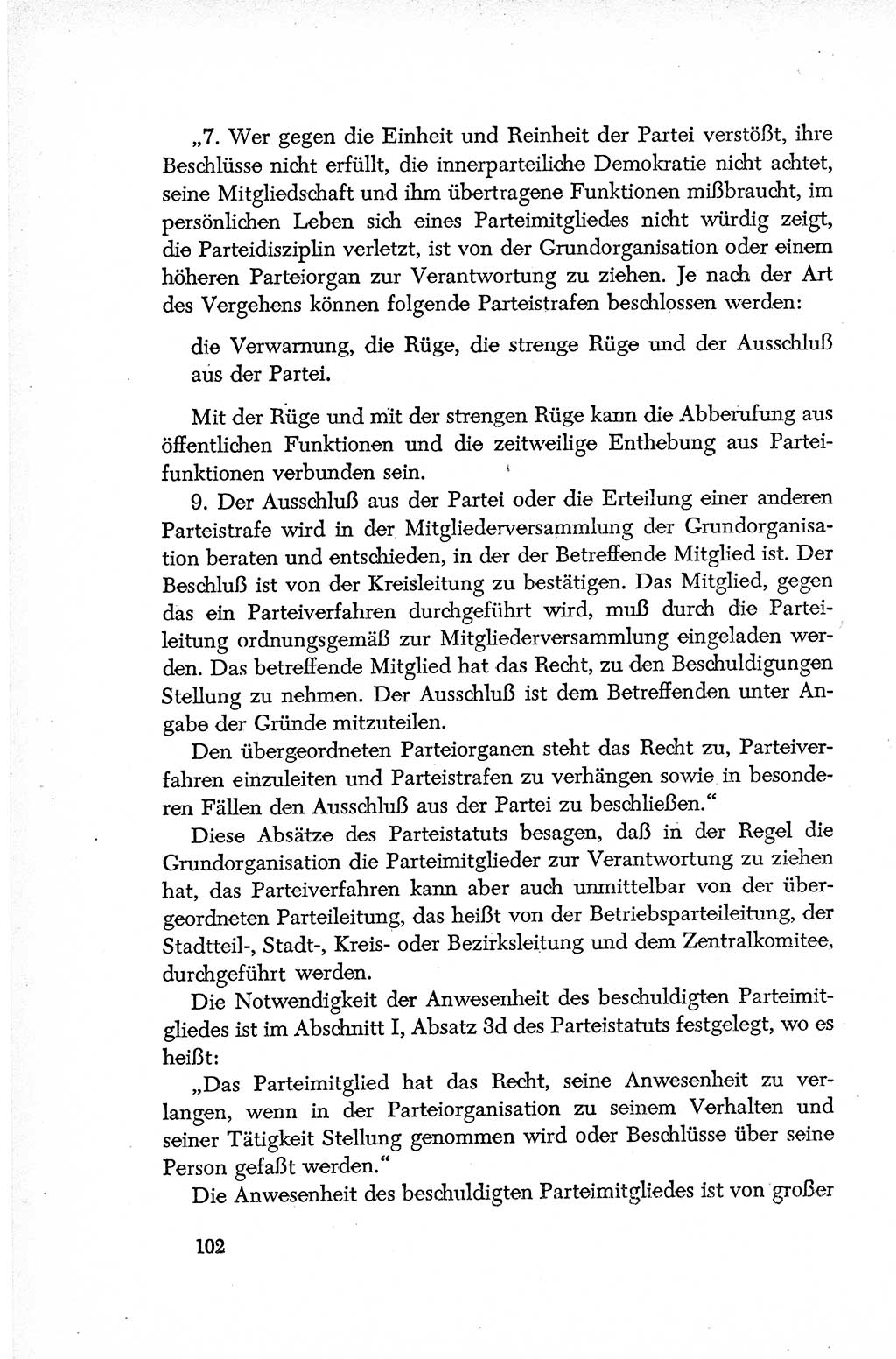 Dokumente der Sozialistischen Einheitspartei Deutschlands (SED) [Deutsche Demokratische Republik (DDR)] 1952-1953, Seite 102 (Dok. SED DDR 1952-1953, S. 102)