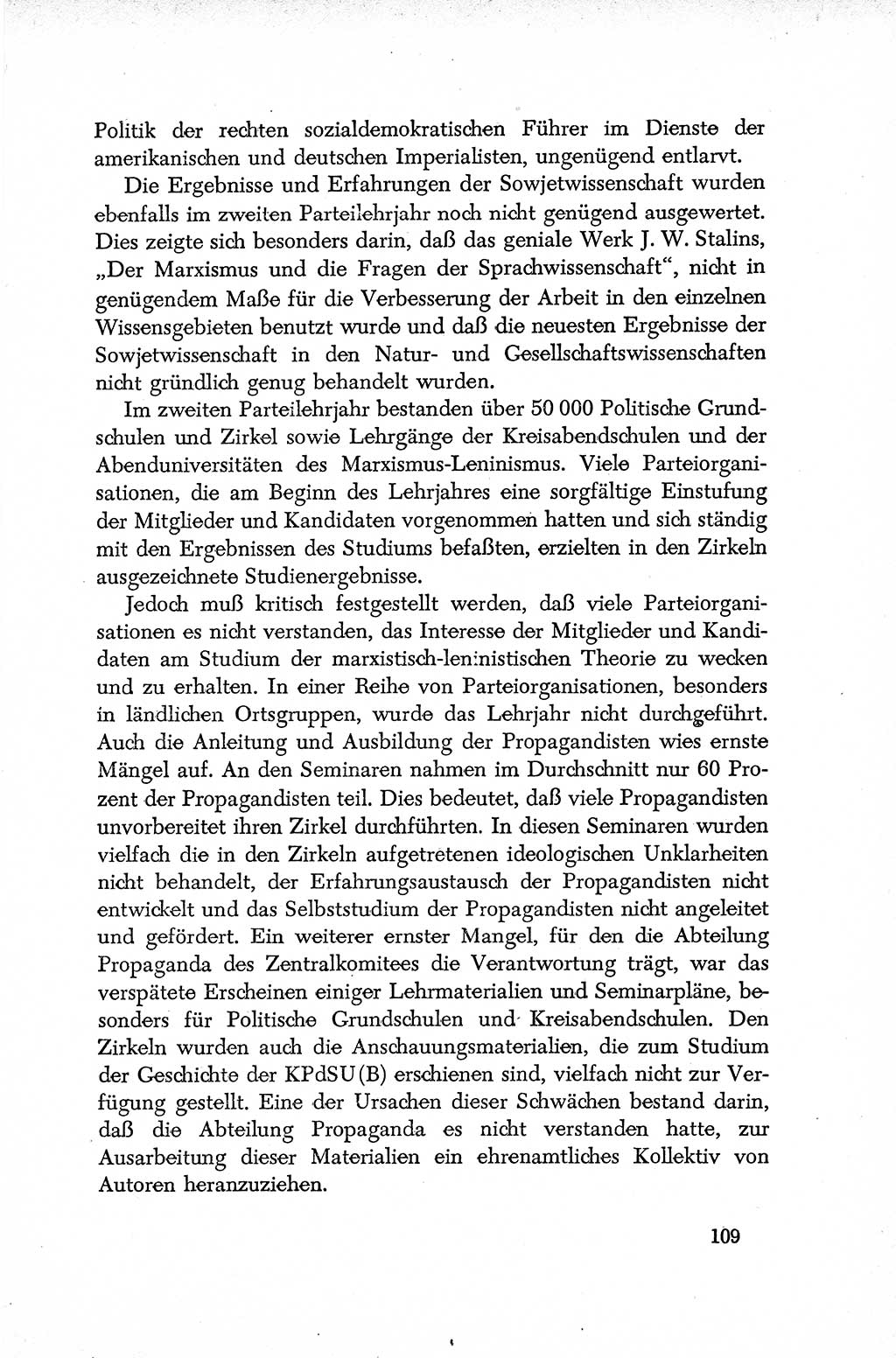 Dokumente der Sozialistischen Einheitspartei Deutschlands (SED) [Deutsche Demokratische Republik (DDR)] 1952-1953, Seite 109 (Dok. SED DDR 1952-1953, S. 109)