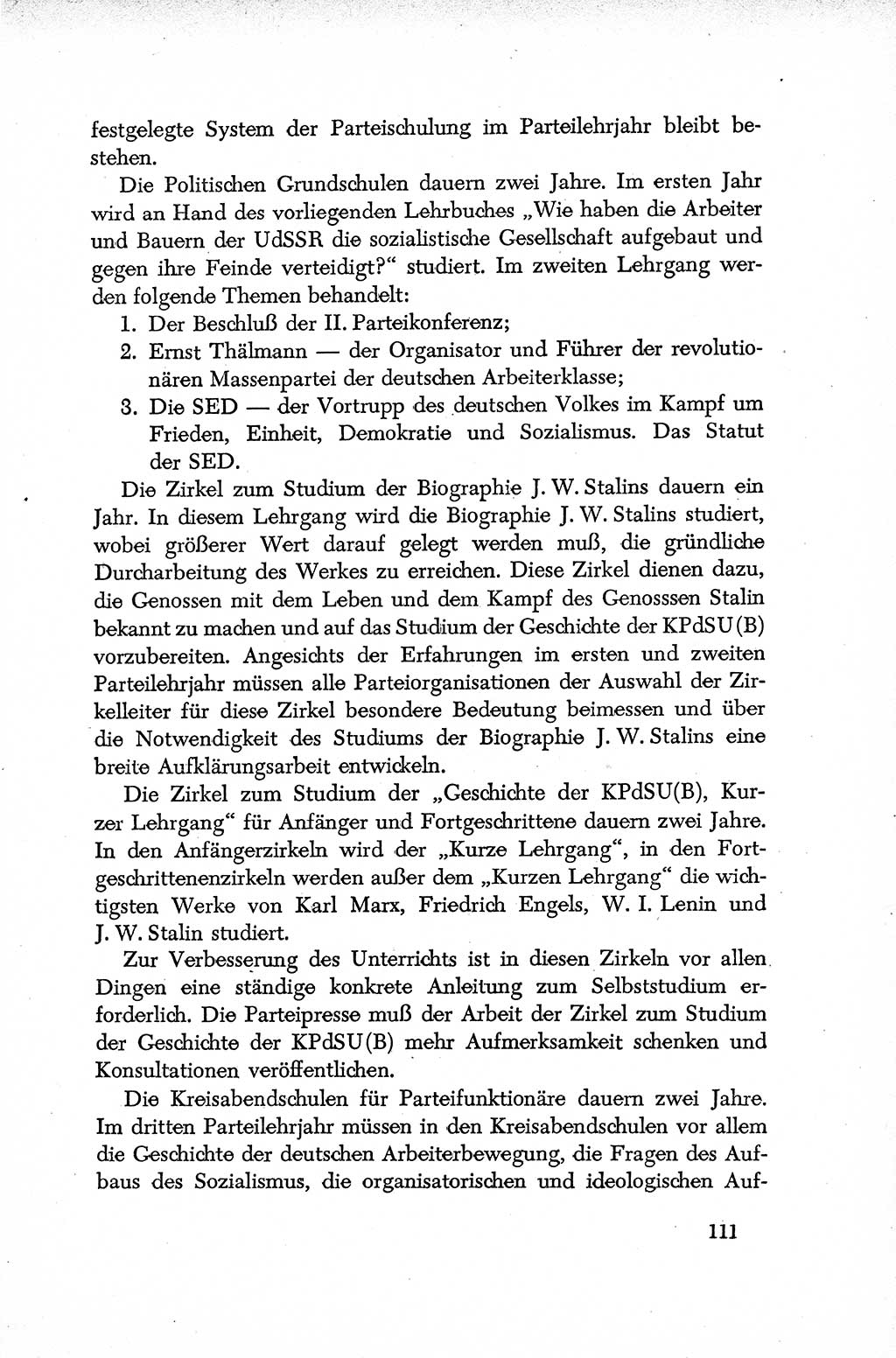 Dokumente der Sozialistischen Einheitspartei Deutschlands (SED) [Deutsche Demokratische Republik (DDR)] 1952-1953, Seite 111 (Dok. SED DDR 1952-1953, S. 111)
