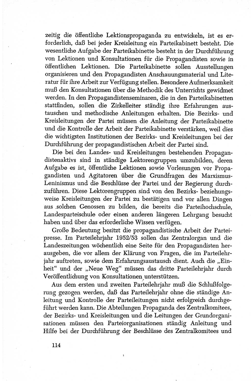 Dokumente der Sozialistischen Einheitspartei Deutschlands (SED) [Deutsche Demokratische Republik (DDR)] 1952-1953, Seite 114 (Dok. SED DDR 1952-1953, S. 114)