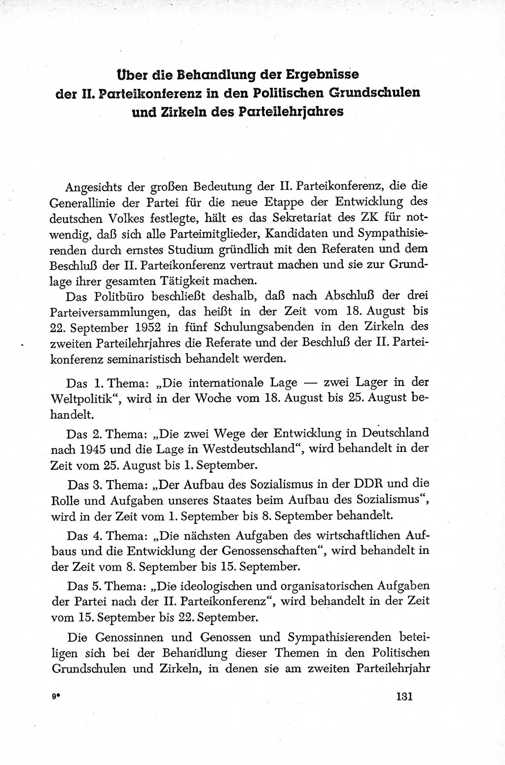 Dokumente der Sozialistischen Einheitspartei Deutschlands (SED) [Deutsche Demokratische Republik (DDR)] 1952-1953, Seite 131 (Dok. SED DDR 1952-1953, S. 131)