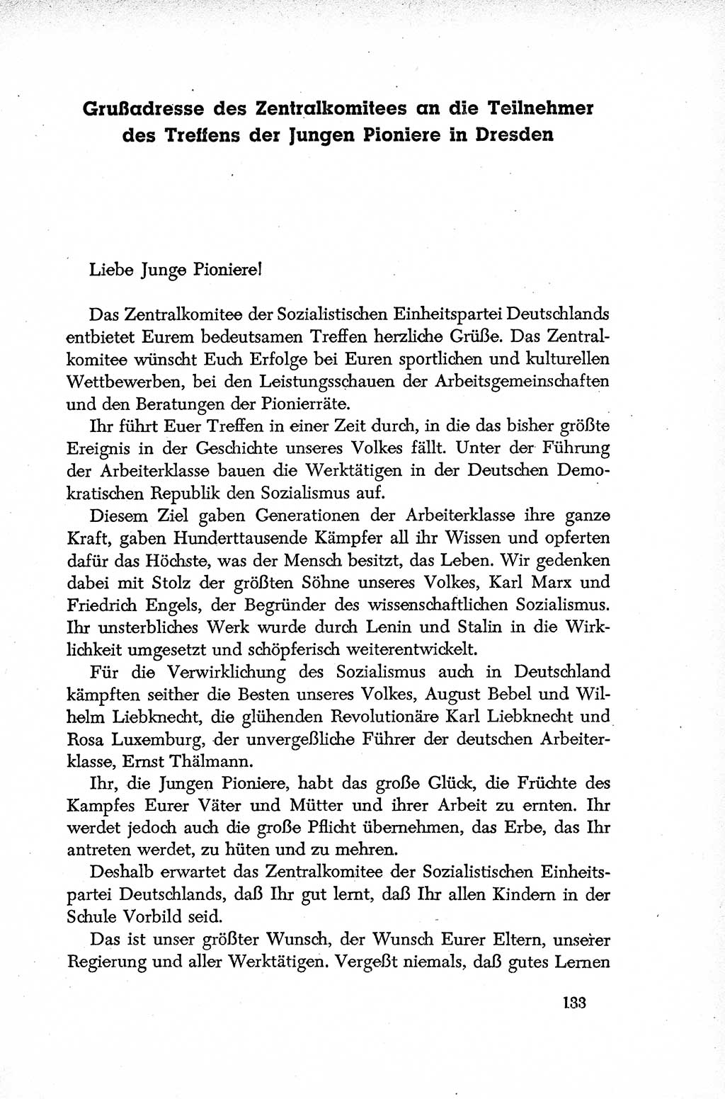 Dokumente der Sozialistischen Einheitspartei Deutschlands (SED) [Deutsche Demokratische Republik (DDR)] 1952-1953, Seite 133 (Dok. SED DDR 1952-1953, S. 133)