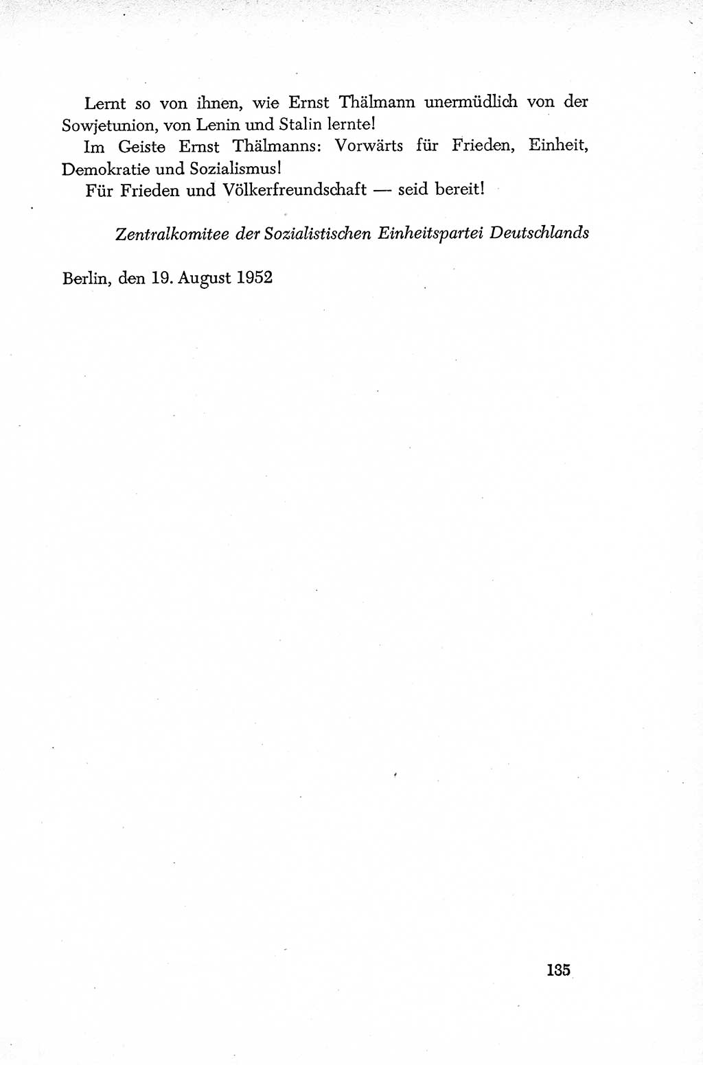 Dokumente der Sozialistischen Einheitspartei Deutschlands (SED) [Deutsche Demokratische Republik (DDR)] 1952-1953, Seite 135 (Dok. SED DDR 1952-1953, S. 135)