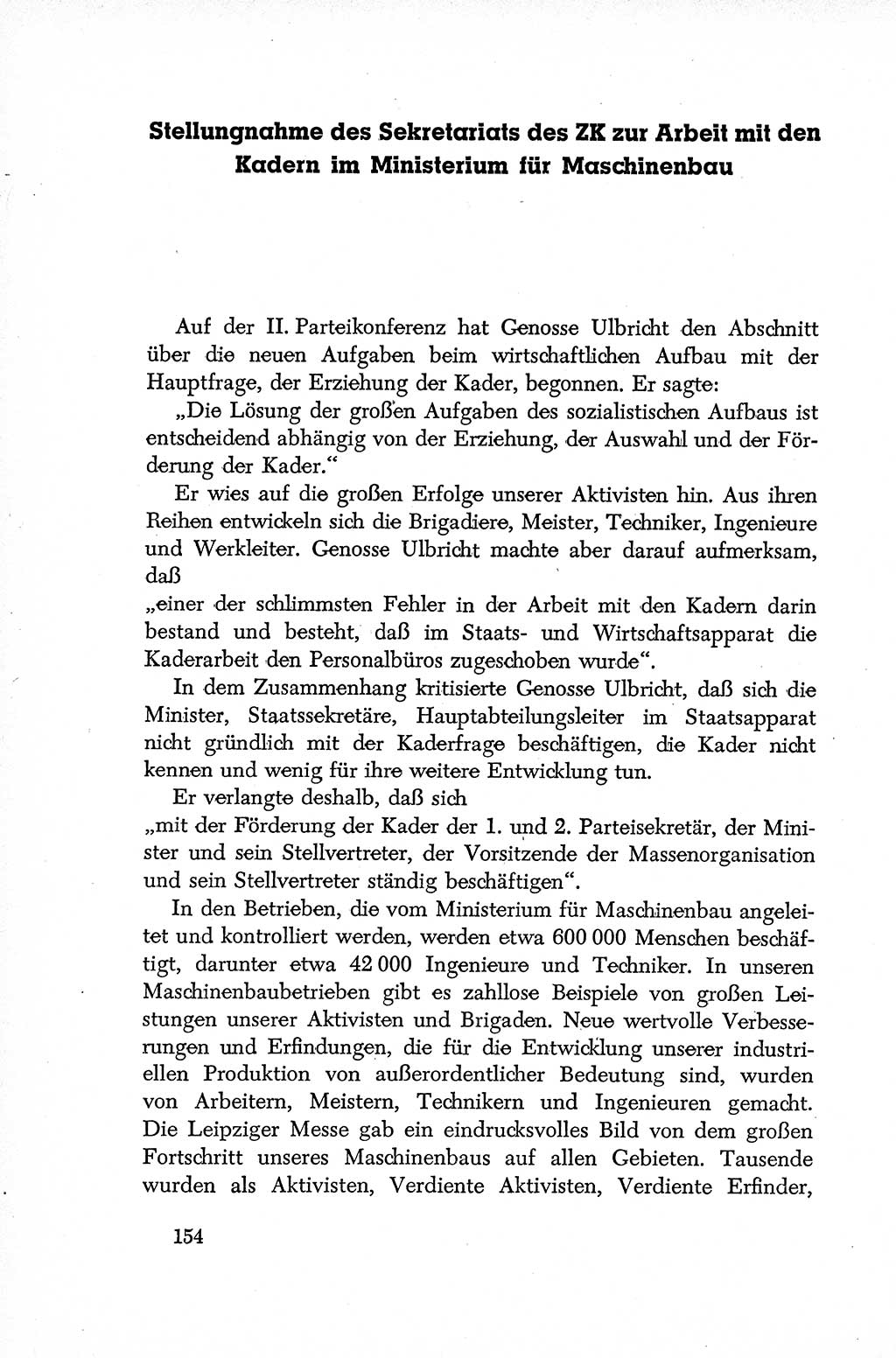 Dokumente der Sozialistischen Einheitspartei Deutschlands (SED) [Deutsche Demokratische Republik (DDR)] 1952-1953, Seite 154 (Dok. SED DDR 1952-1953, S. 154)