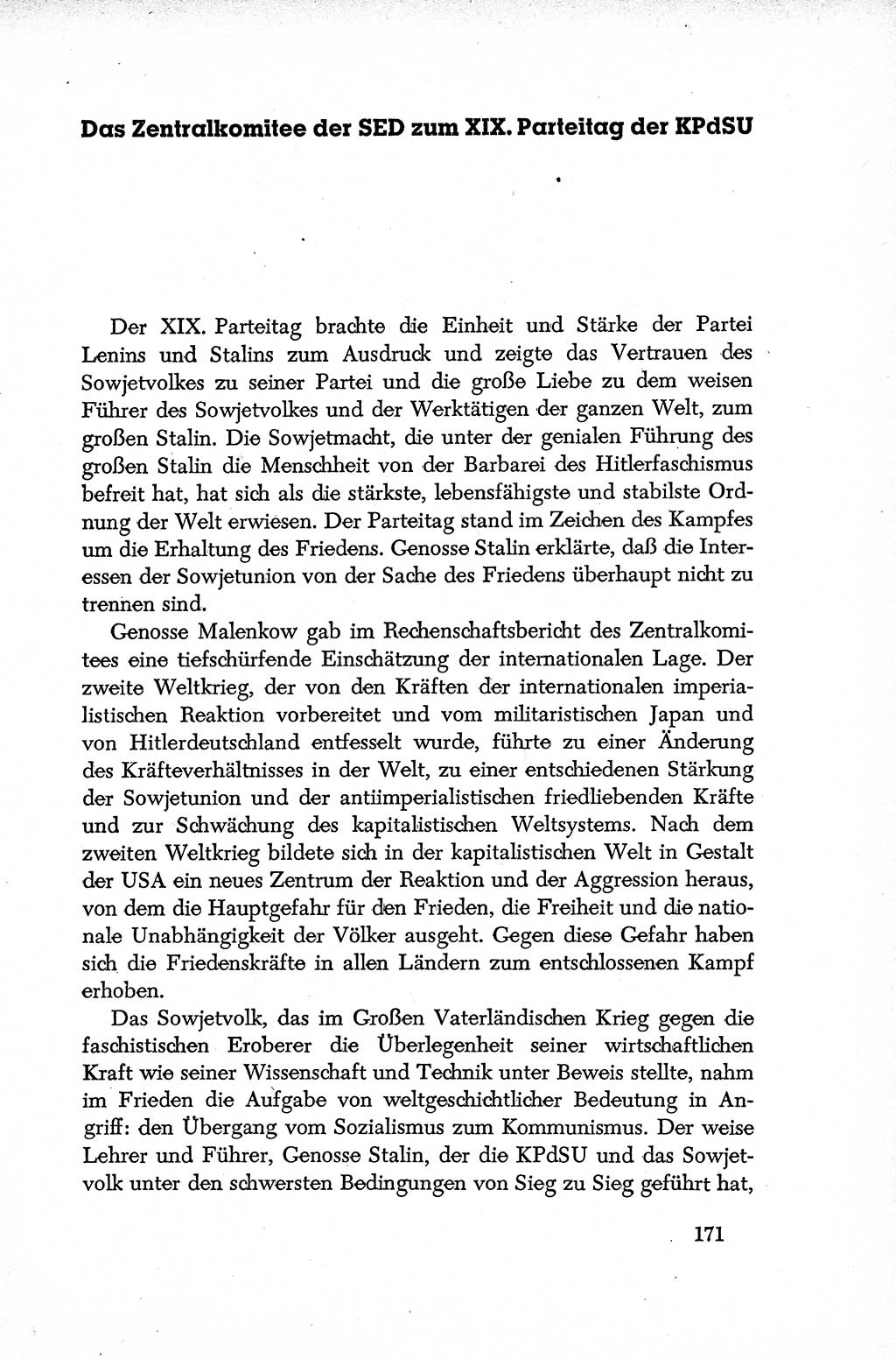 Dokumente der Sozialistischen Einheitspartei Deutschlands (SED) [Deutsche Demokratische Republik (DDR)] 1952-1953, Seite 171 (Dok. SED DDR 1952-1953, S. 171)