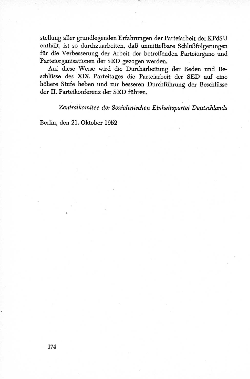Dokumente der Sozialistischen Einheitspartei Deutschlands (SED) [Deutsche Demokratische Republik (DDR)] 1952-1953, Seite 174 (Dok. SED DDR 1952-1953, S. 174)
