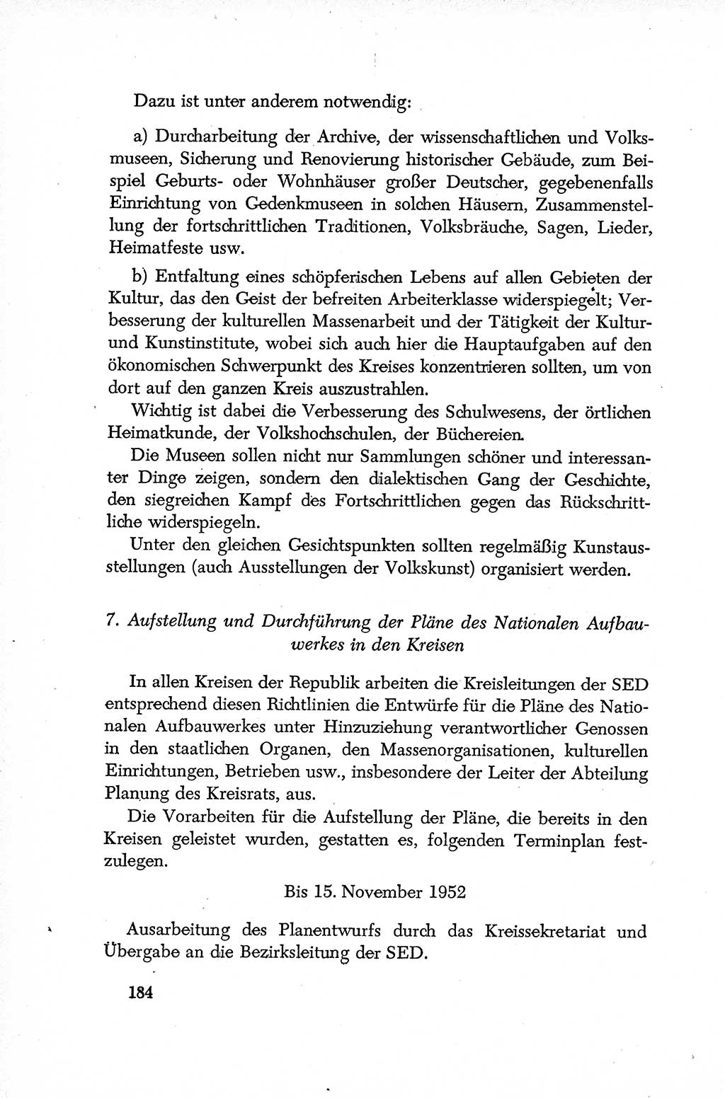 Dokumente der Sozialistischen Einheitspartei Deutschlands (SED) [Deutsche Demokratische Republik (DDR)] 1952-1953, Seite 184 (Dok. SED DDR 1952-1953, S. 184)