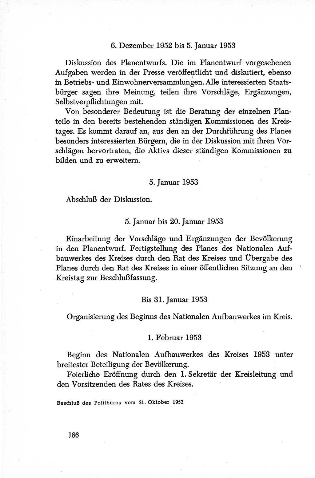 Dokumente der Sozialistischen Einheitspartei Deutschlands (SED) [Deutsche Demokratische Republik (DDR)] 1952-1953, Seite 186 (Dok. SED DDR 1952-1953, S. 186)