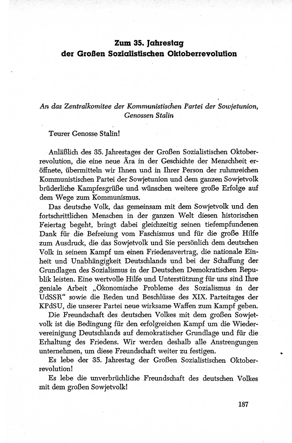 Dokumente der Sozialistischen Einheitspartei Deutschlands (SED) [Deutsche Demokratische Republik (DDR)] 1952-1953, Seite 187 (Dok. SED DDR 1952-1953, S. 187)