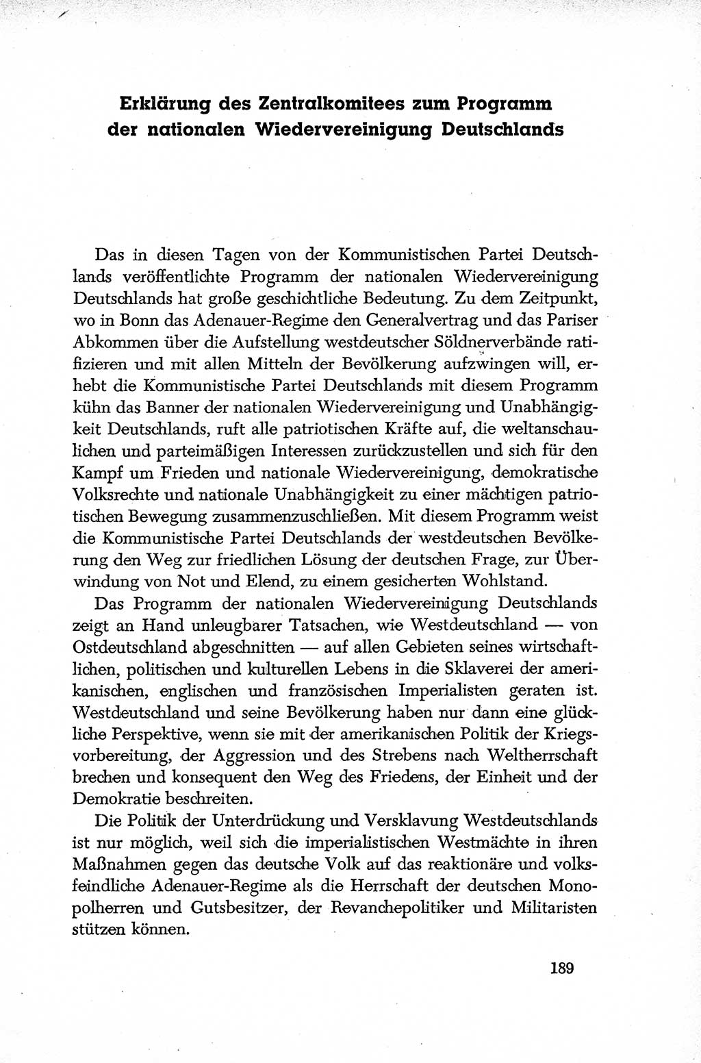 Dokumente der Sozialistischen Einheitspartei Deutschlands (SED) [Deutsche Demokratische Republik (DDR)] 1952-1953, Seite 189 (Dok. SED DDR 1952-1953, S. 189)