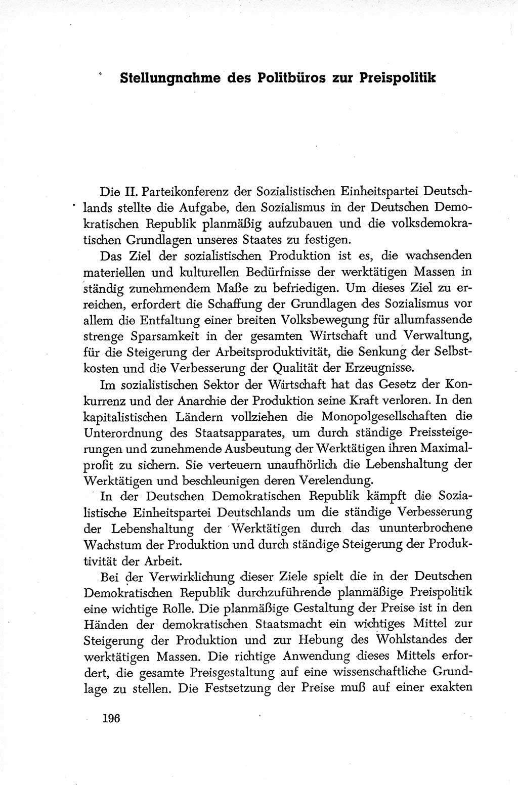 Dokumente der Sozialistischen Einheitspartei Deutschlands (SED) [Deutsche Demokratische Republik (DDR)] 1952-1953, Seite 196 (Dok. SED DDR 1952-1953, S. 196)