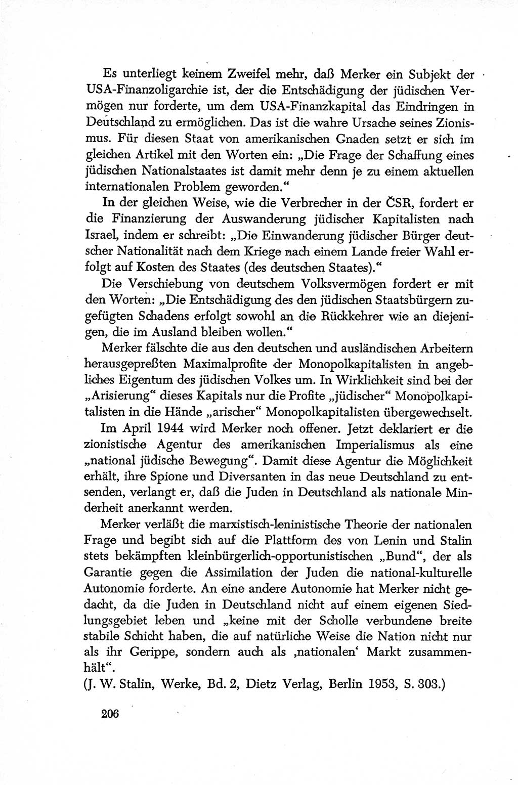 Dokumente der Sozialistischen Einheitspartei Deutschlands (SED) [Deutsche Demokratische Republik (DDR)] 1952-1953, Seite 206 (Dok. SED DDR 1952-1953, S. 206)