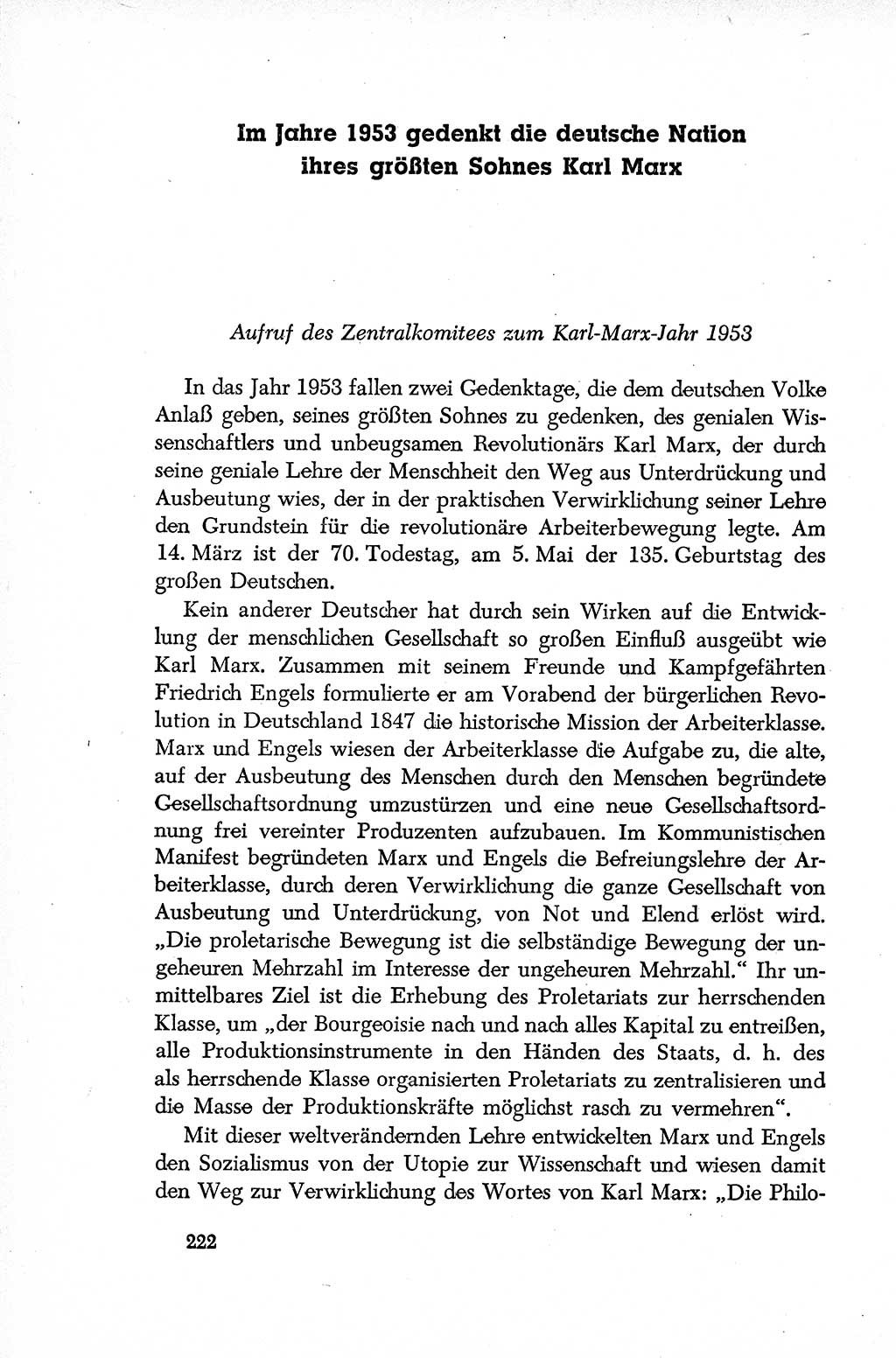 Dokumente der Sozialistischen Einheitspartei Deutschlands (SED) [Deutsche Demokratische Republik (DDR)] 1952-1953, Seite 222 (Dok. SED DDR 1952-1953, S. 222)
