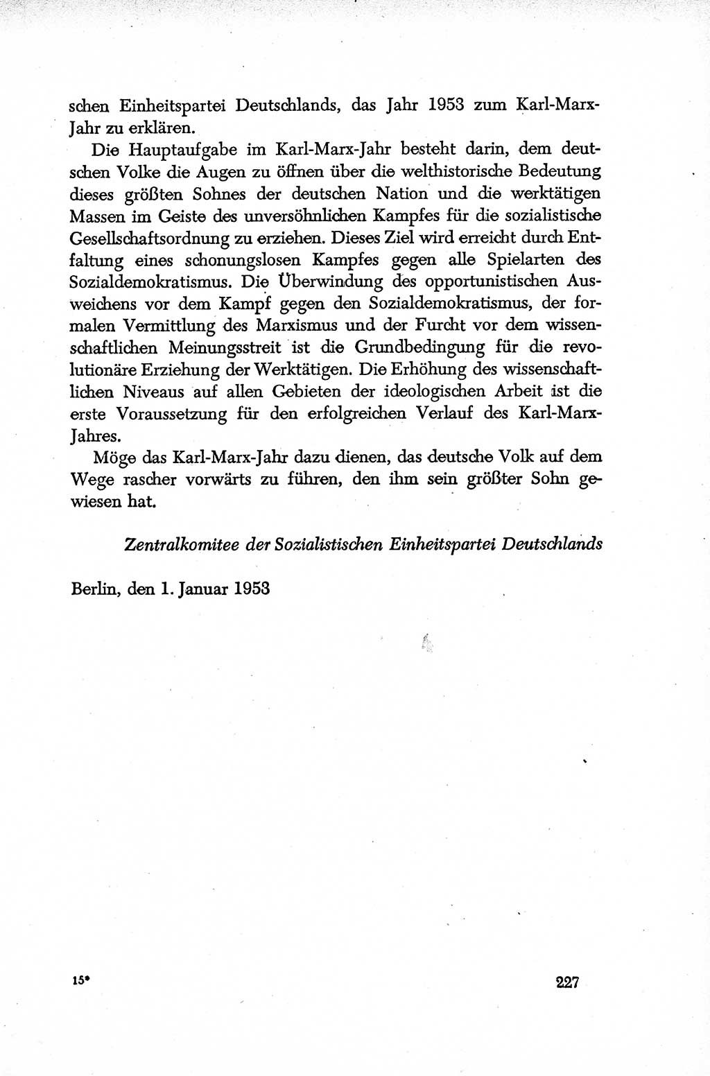 Dokumente der Sozialistischen Einheitspartei Deutschlands (SED) [Deutsche Demokratische Republik (DDR)] 1952-1953, Seite 227 (Dok. SED DDR 1952-1953, S. 227)