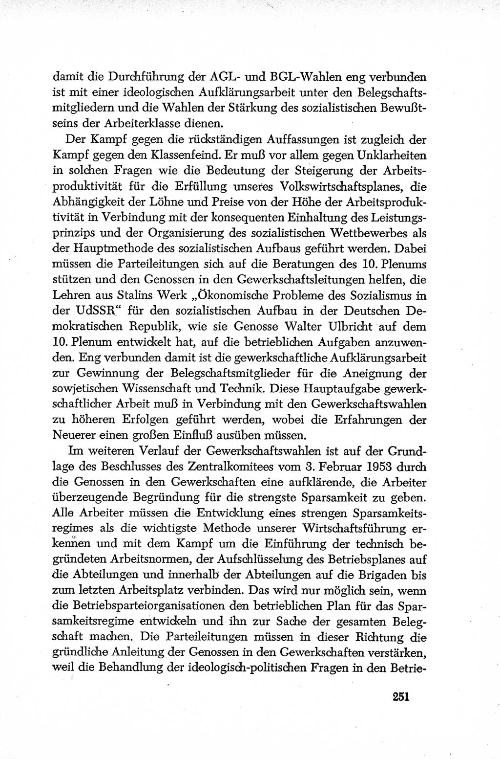 Dokumente der Sozialistischen Einheitspartei Deutschlands (SED) [Deutsche Demokratische Republik (DDR)] 1952-1953, Seite 251 (Dok. SED DDR 1952-1953, S. 251)