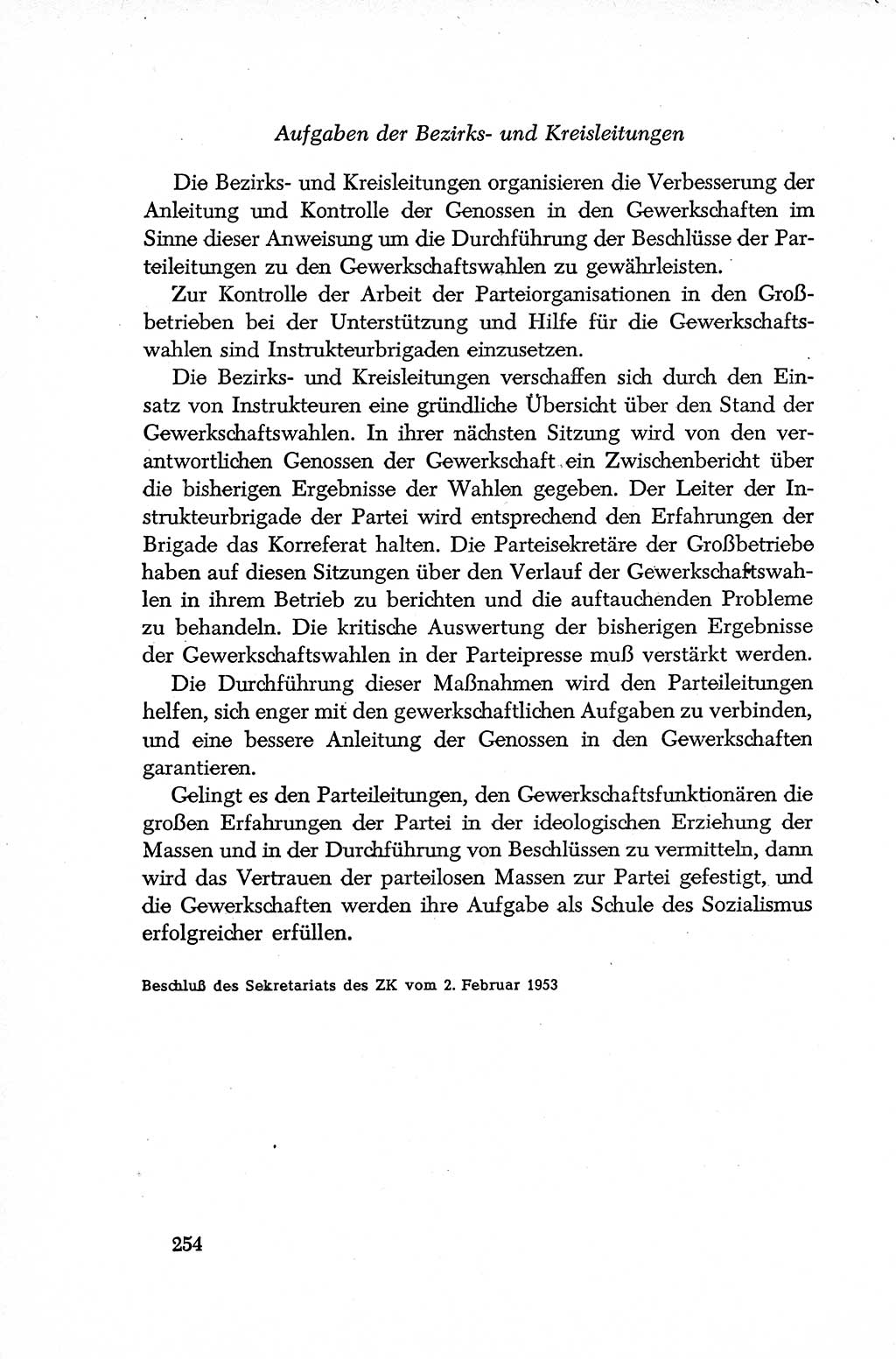 Dokumente der Sozialistischen Einheitspartei Deutschlands (SED) [Deutsche Demokratische Republik (DDR)] 1952-1953, Seite 254 (Dok. SED DDR 1952-1953, S. 254)