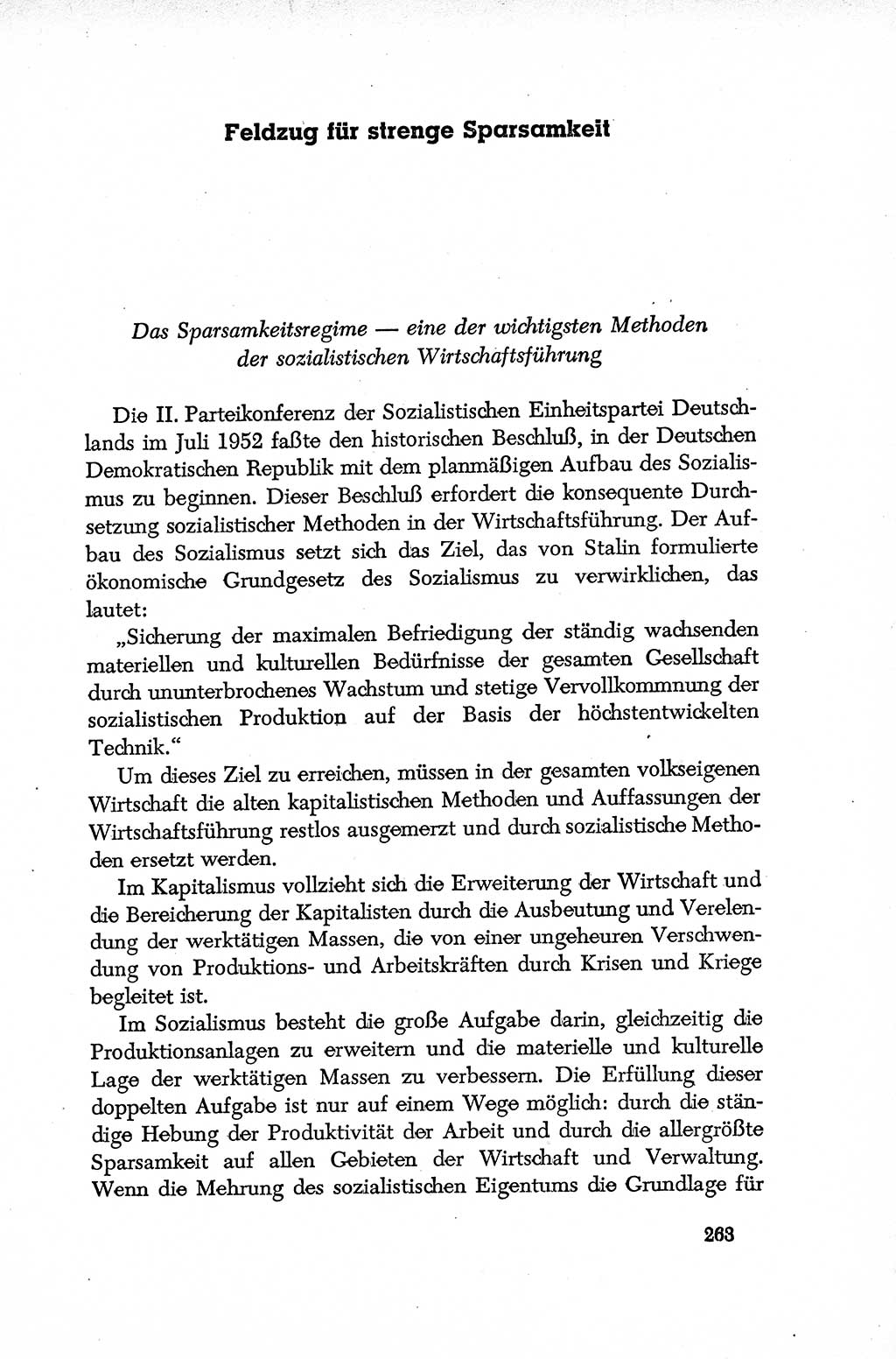 Dokumente der Sozialistischen Einheitspartei Deutschlands (SED) [Deutsche Demokratische Republik (DDR)] 1952-1953, Seite 263 (Dok. SED DDR 1952-1953, S. 263)