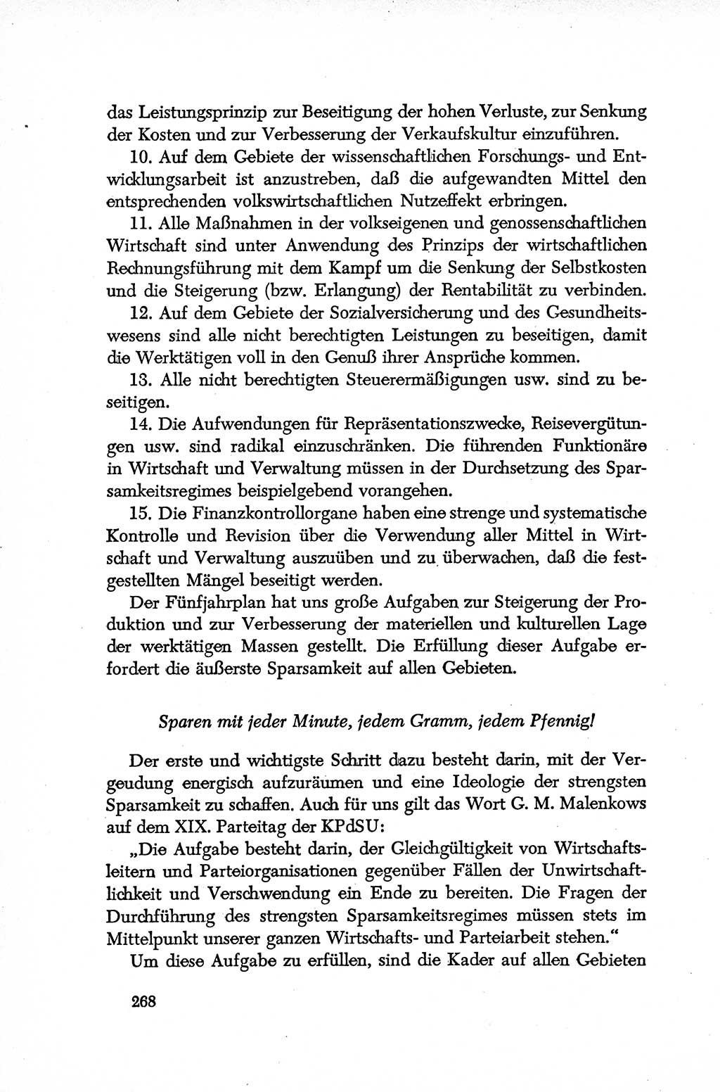 Dokumente der Sozialistischen Einheitspartei Deutschlands (SED) [Deutsche Demokratische Republik (DDR)] 1952-1953, Seite 268 (Dok. SED DDR 1952-1953, S. 268)