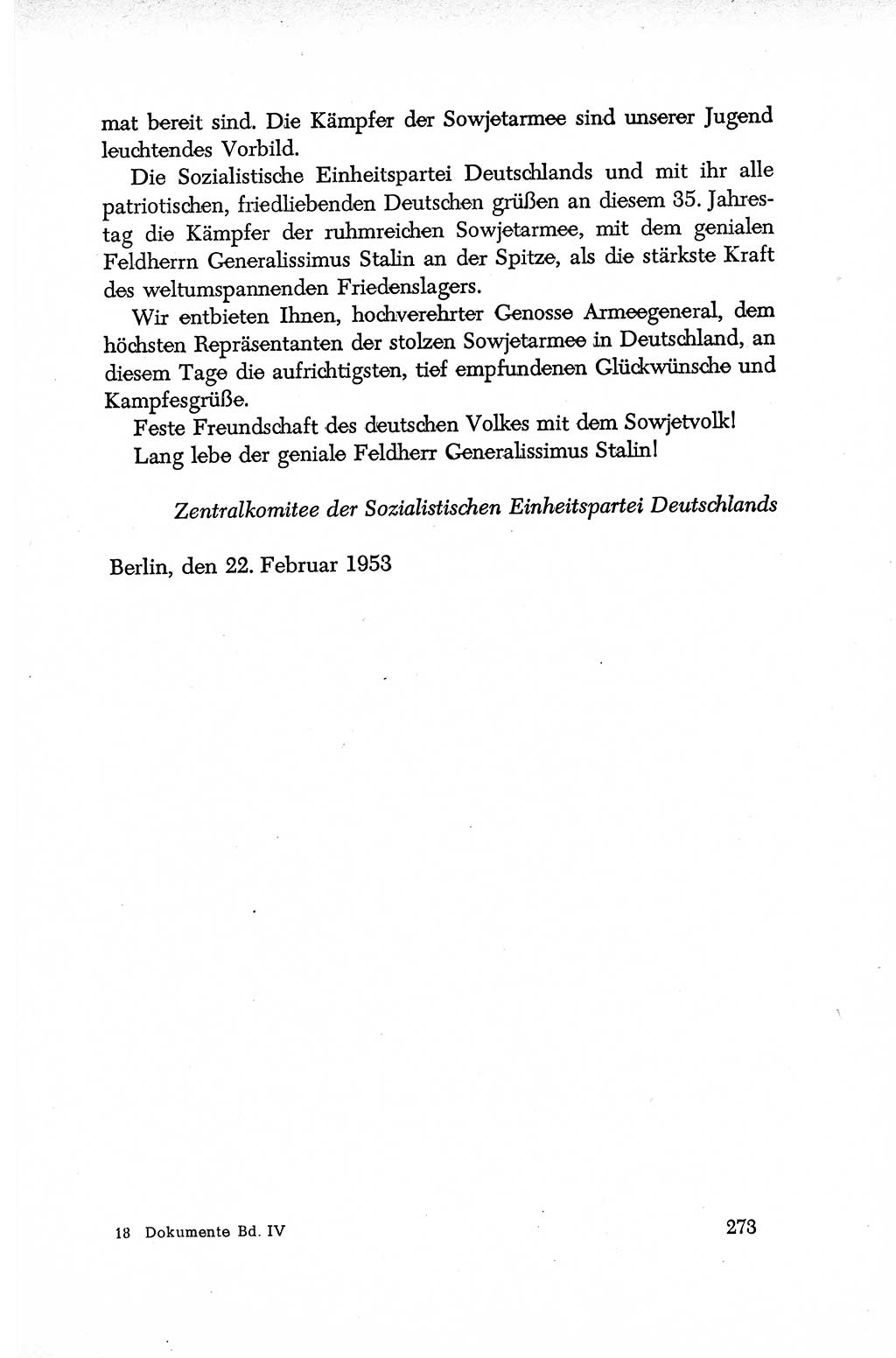 Dokumente der Sozialistischen Einheitspartei Deutschlands (SED) [Deutsche Demokratische Republik (DDR)] 1952-1953, Seite 273 (Dok. SED DDR 1952-1953, S. 273)