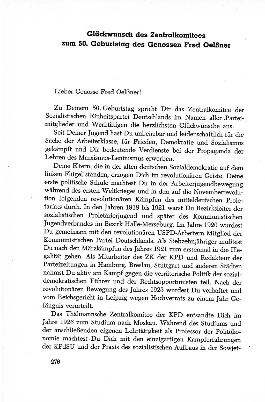 Dokumente der Sozialistischen Einheitspartei Deutschlands (SED) [Deutsche Demokratische Republik (DDR)] 1952-1953, Seite 276 (Dok. SED DDR 1952-1953, S. 276)