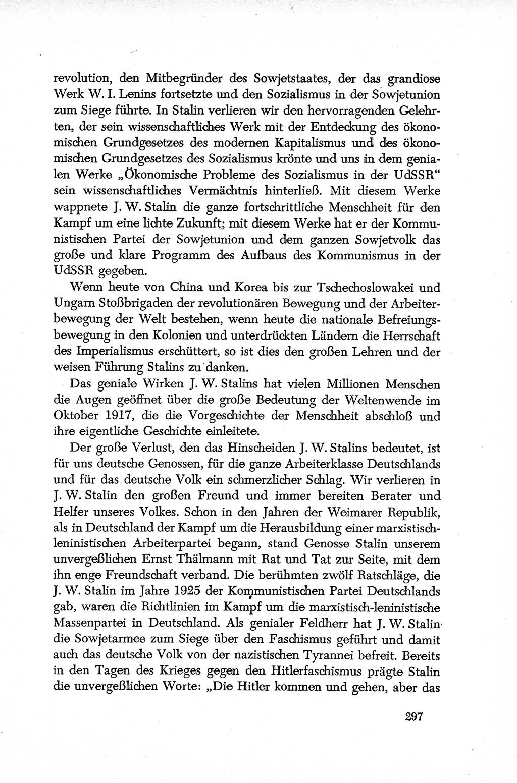 Dokumente der Sozialistischen Einheitspartei Deutschlands (SED) [Deutsche Demokratische Republik (DDR)] 1952-1953, Seite 297 (Dok. SED DDR 1952-1953, S. 297)