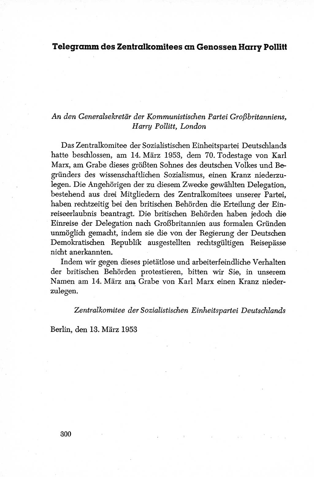 Dokumente der Sozialistischen Einheitspartei Deutschlands (SED) [Deutsche Demokratische Republik (DDR)] 1952-1953, Seite 300 (Dok. SED DDR 1952-1953, S. 300)